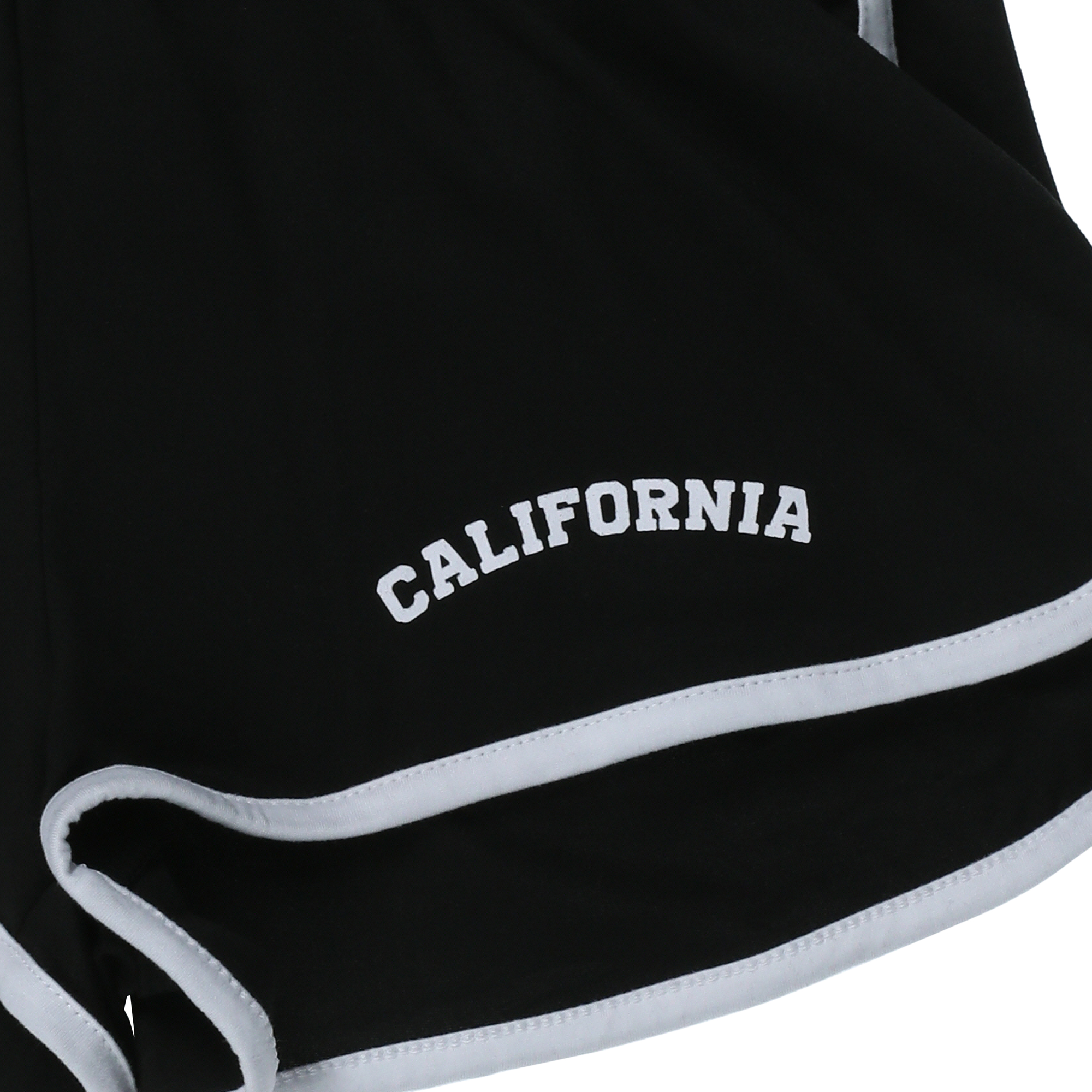 Black 'California' Graphic Dolphin Shorts