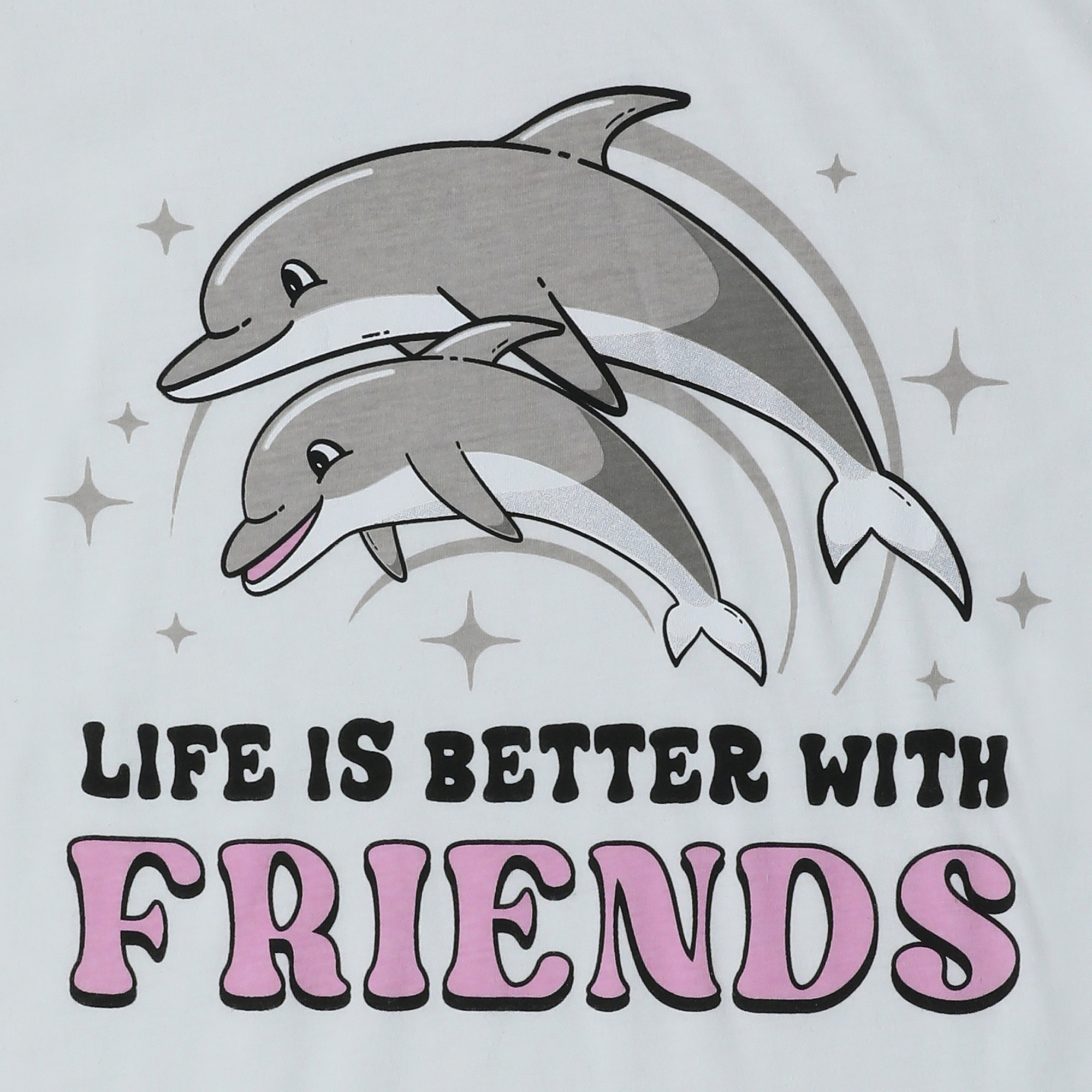Life Is Better With Friends' Dolphin Graphic Tee