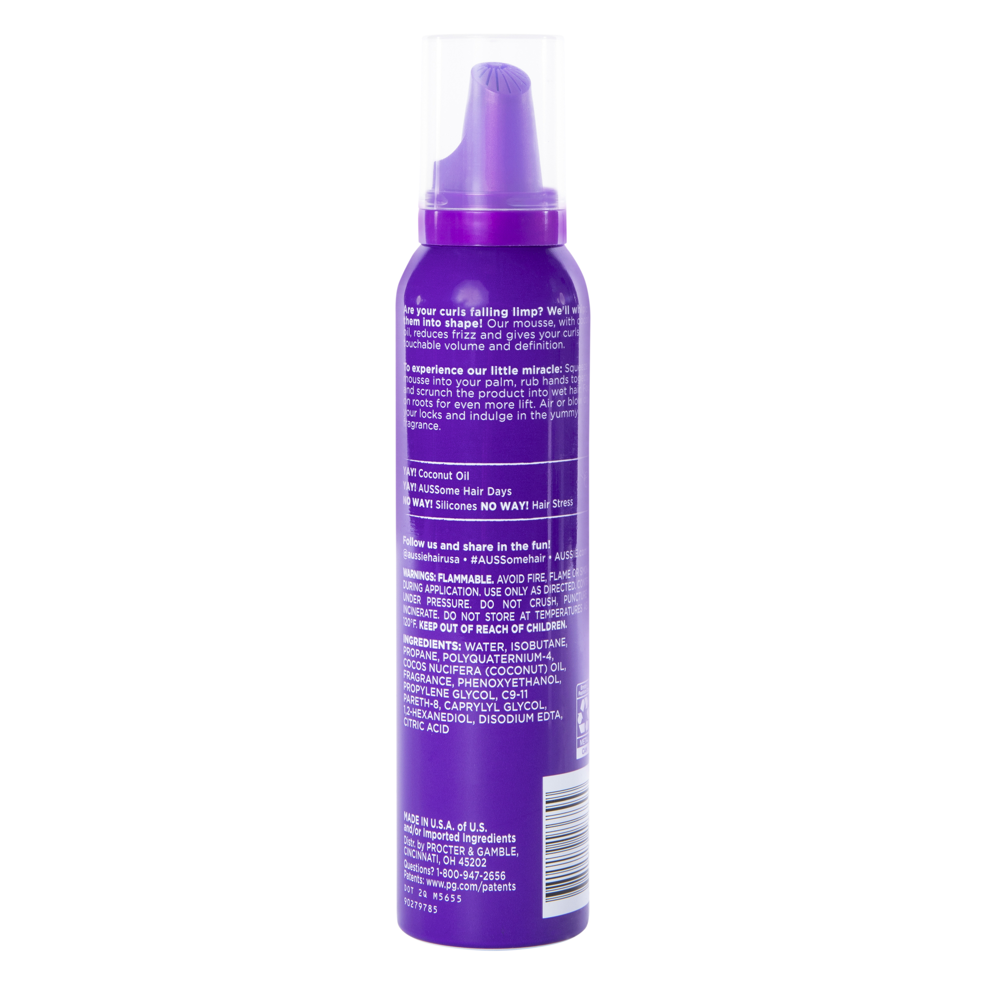 Aussie Miracle Curls Mousse With Coconut Oil 6oz