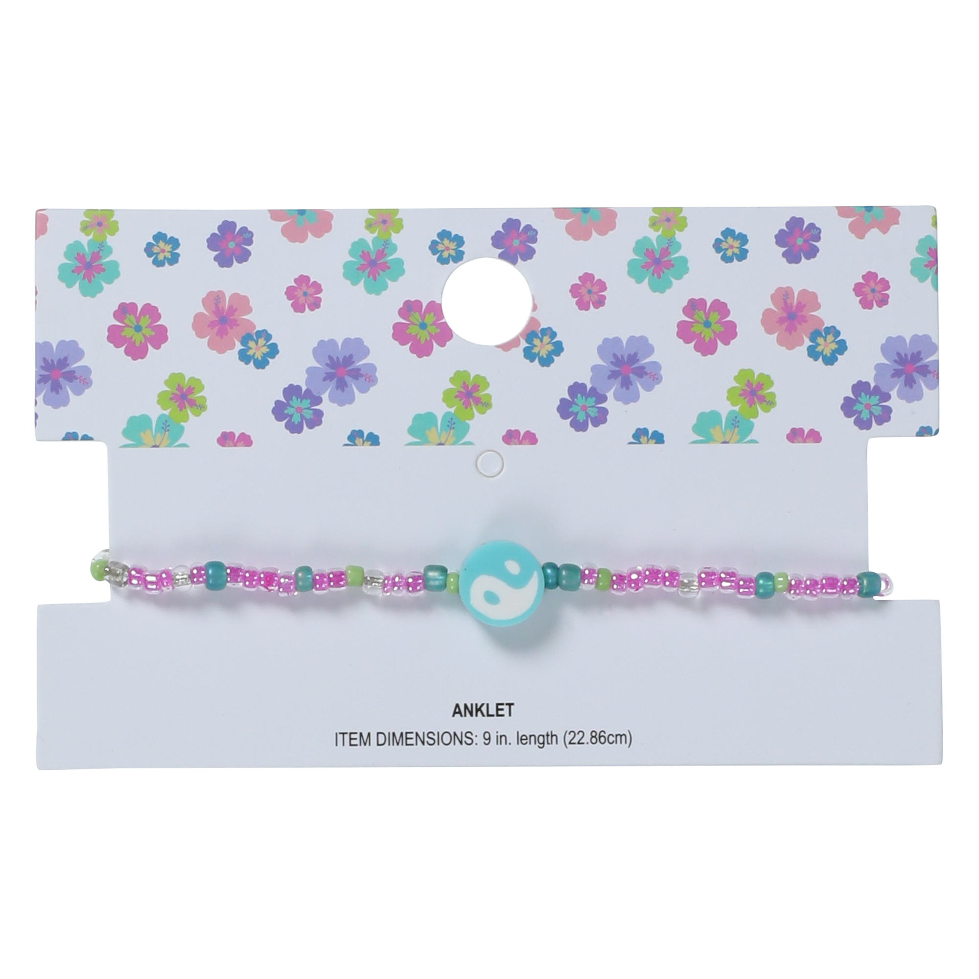 Seed Bead Anklet - Yin Yang