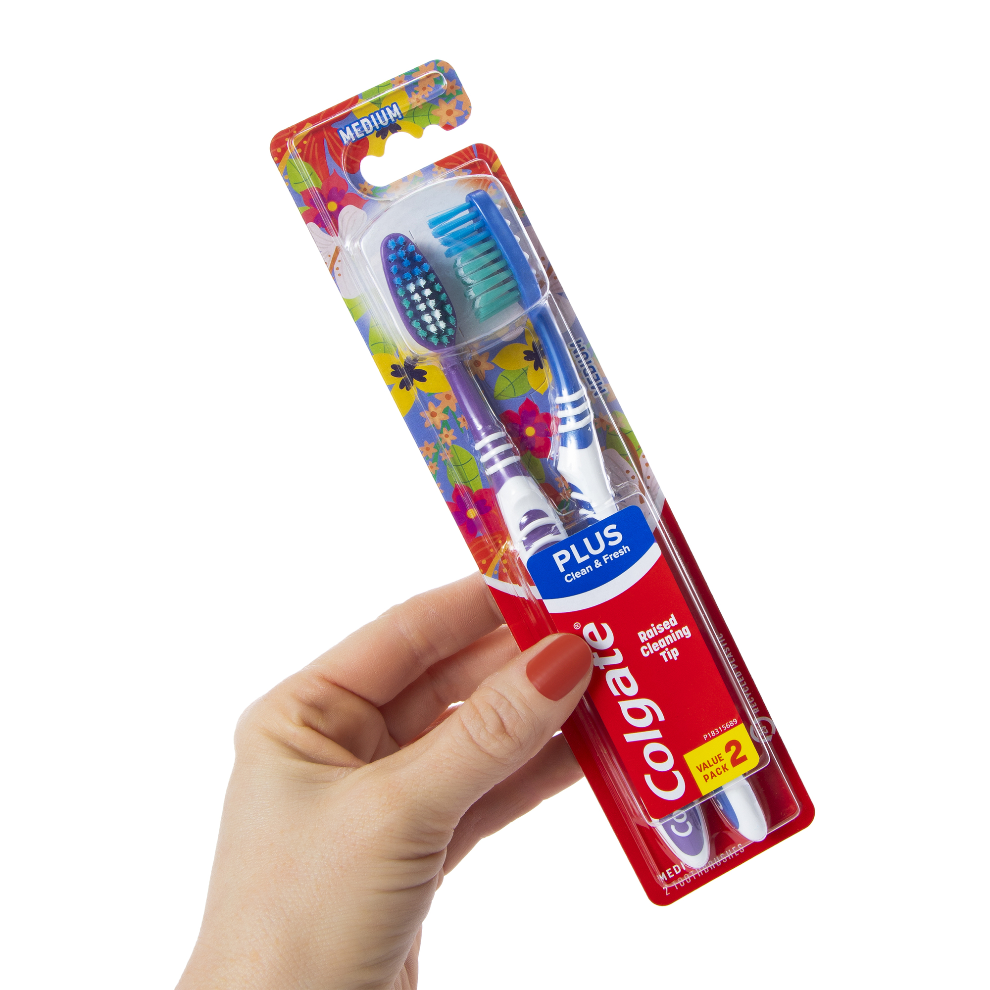 Colgate® Plus Clean & Fresh Medium Toothbrushes 2-Count (Styles May Vary)
