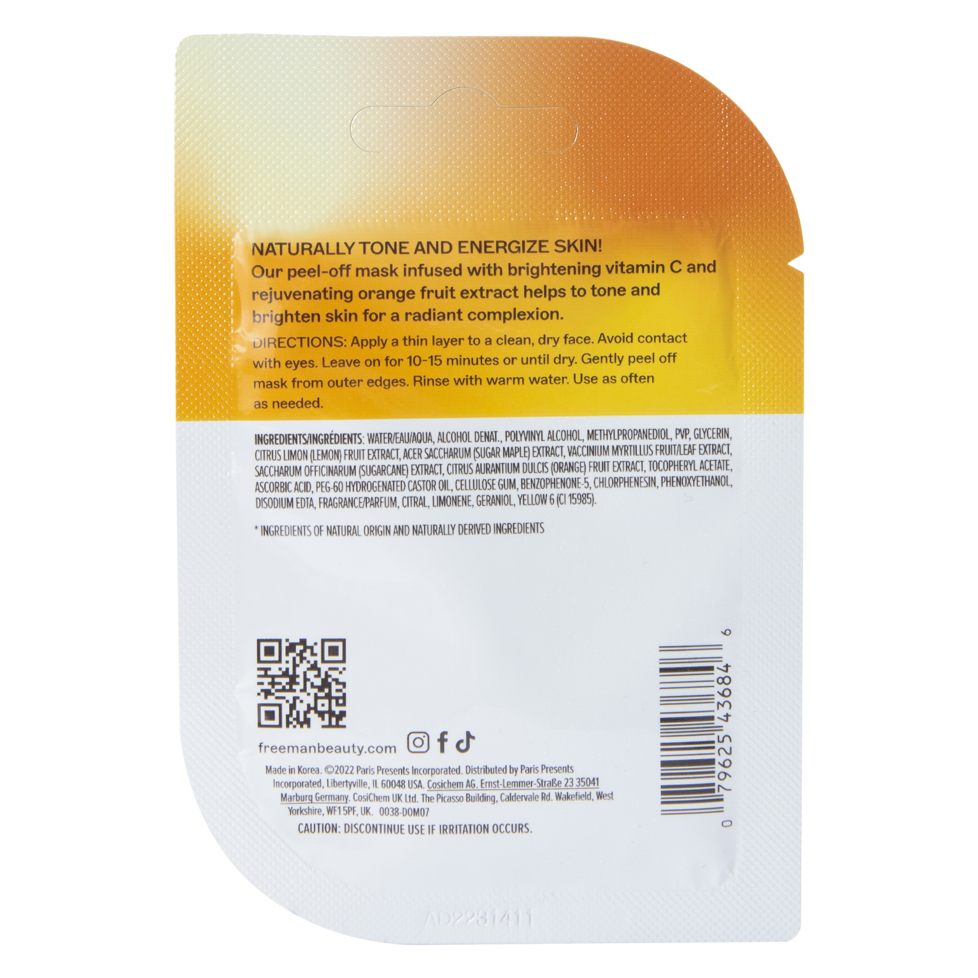 Freeman® Brightening Peel-Off Mask With Vitamin C 0.33oz