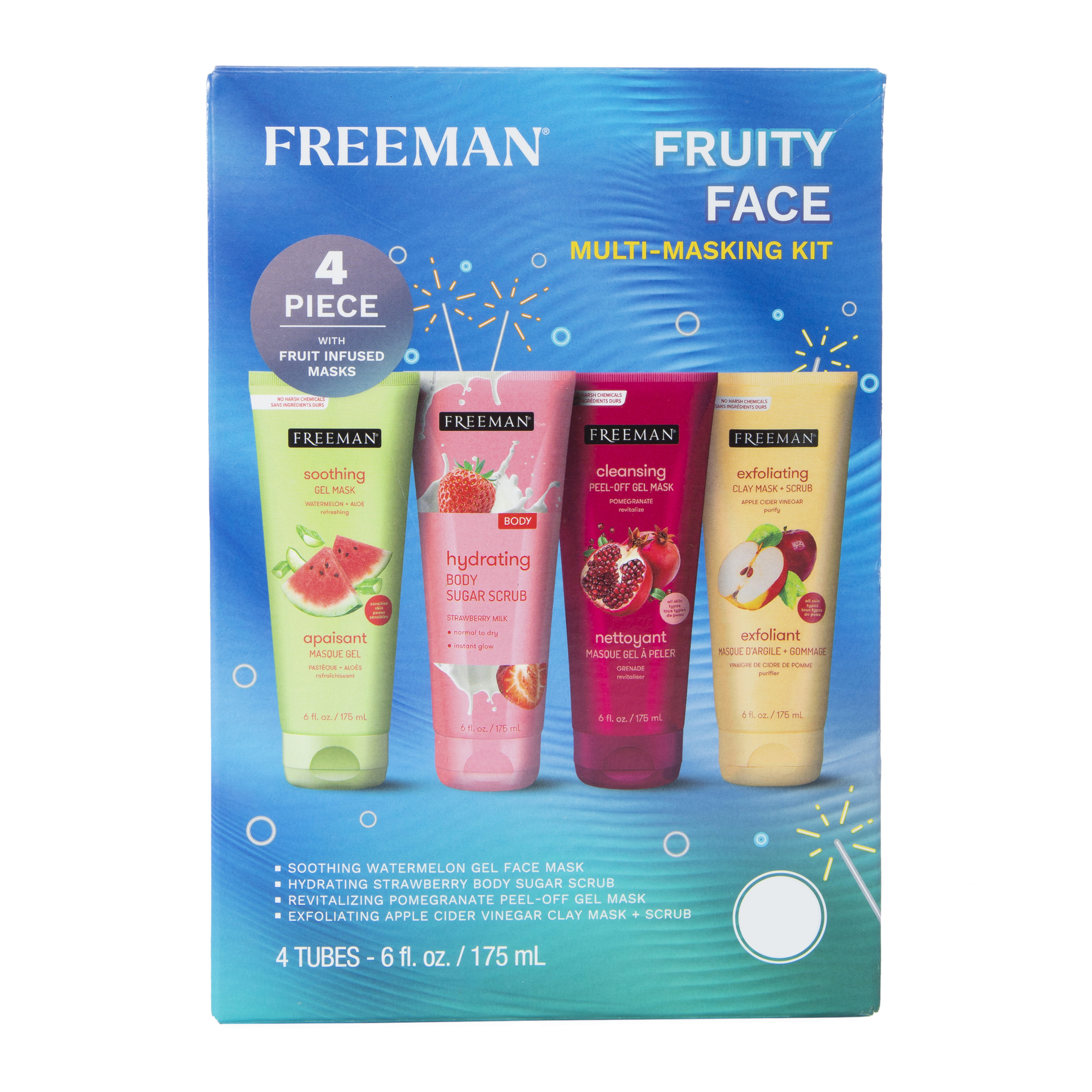 Freeman® Fruity Face Multi-Masking Kit 6 Fl.oz 4-Count