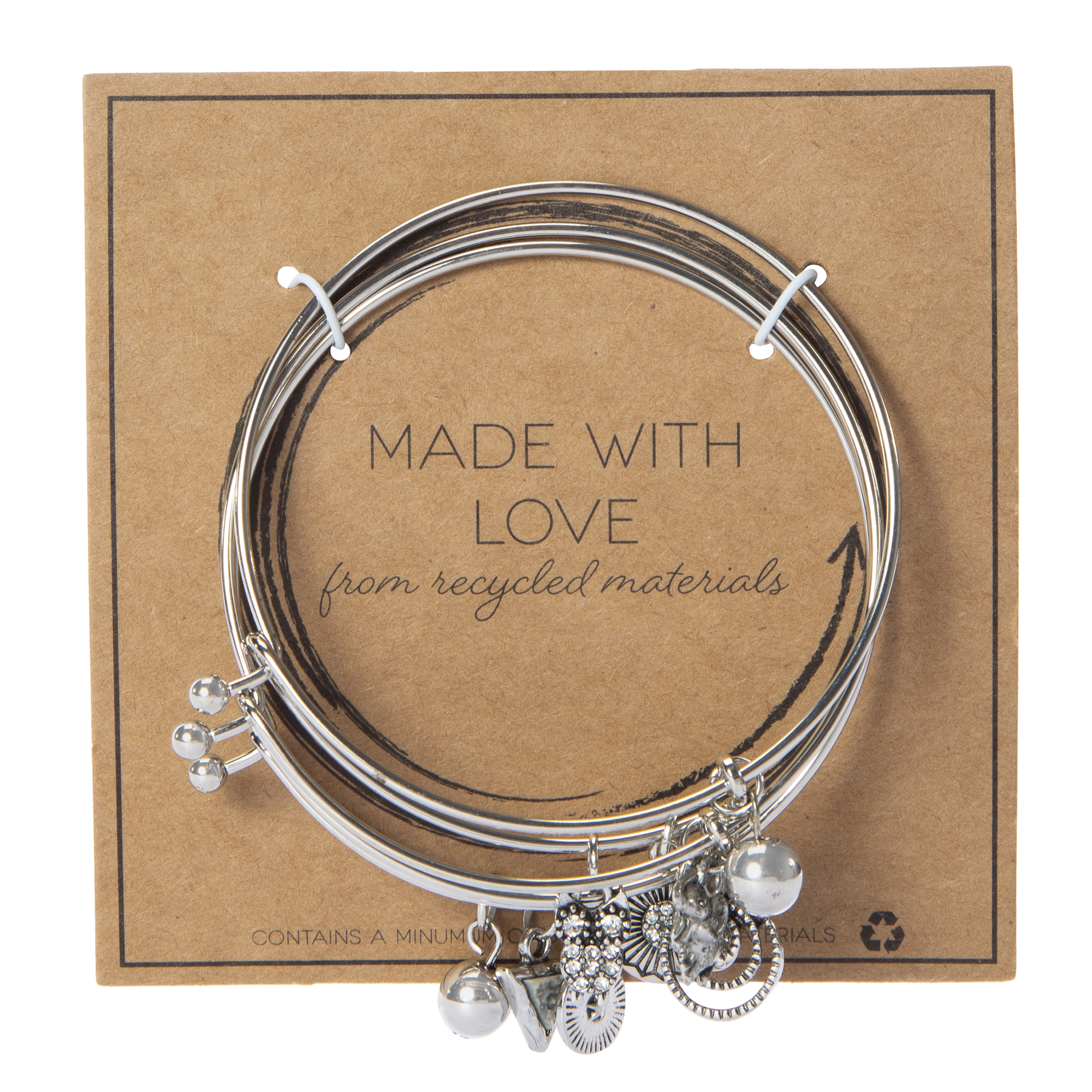 Made With Love Recycled Material Bracelets 3-Piece Set
