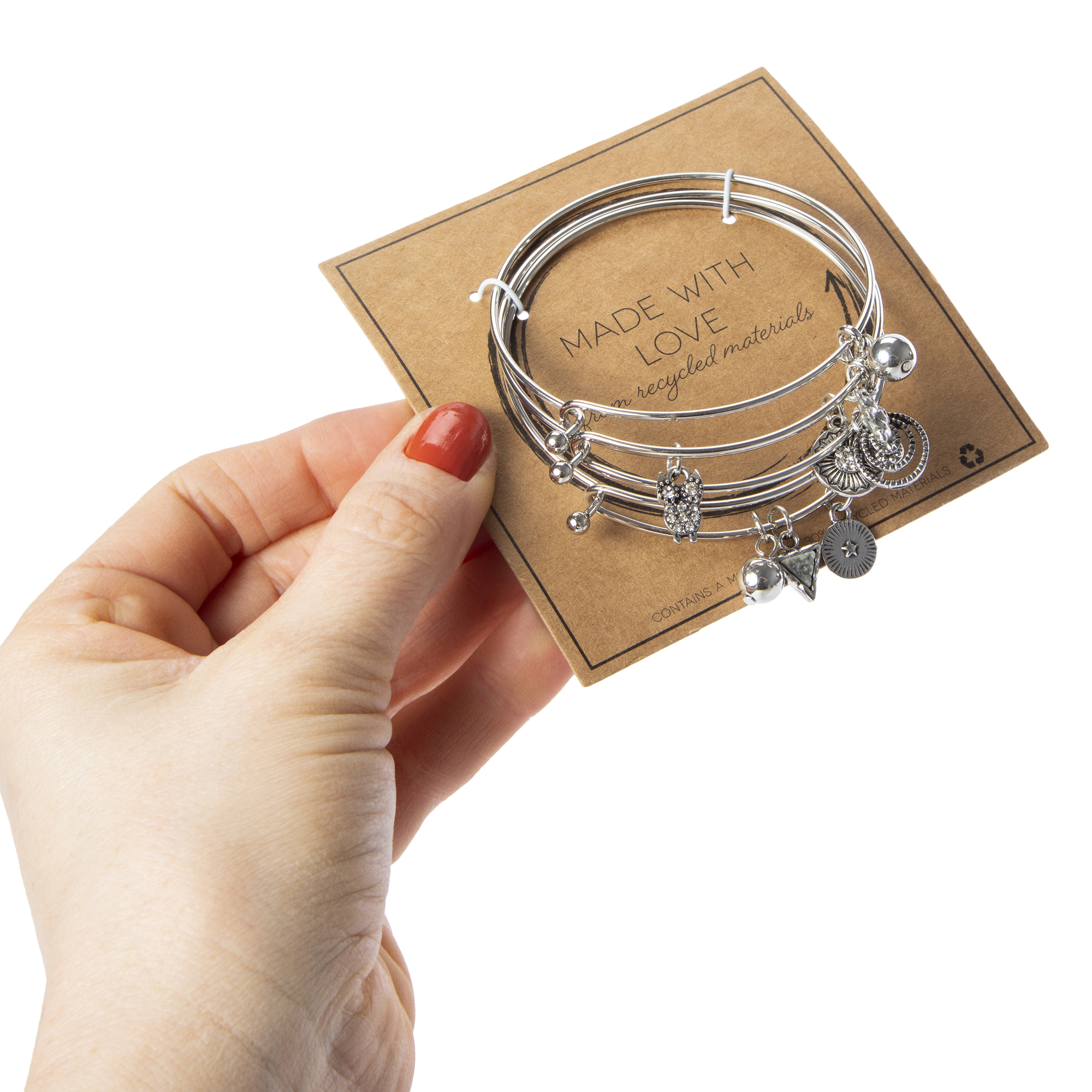 Made With Love Recycled Material Bracelets 3-Piece Set