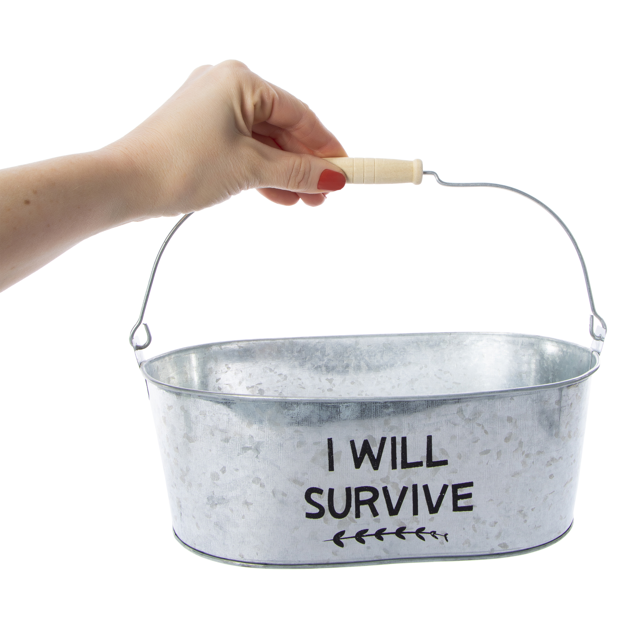 I Will Survive' Metal Planter 10.6in