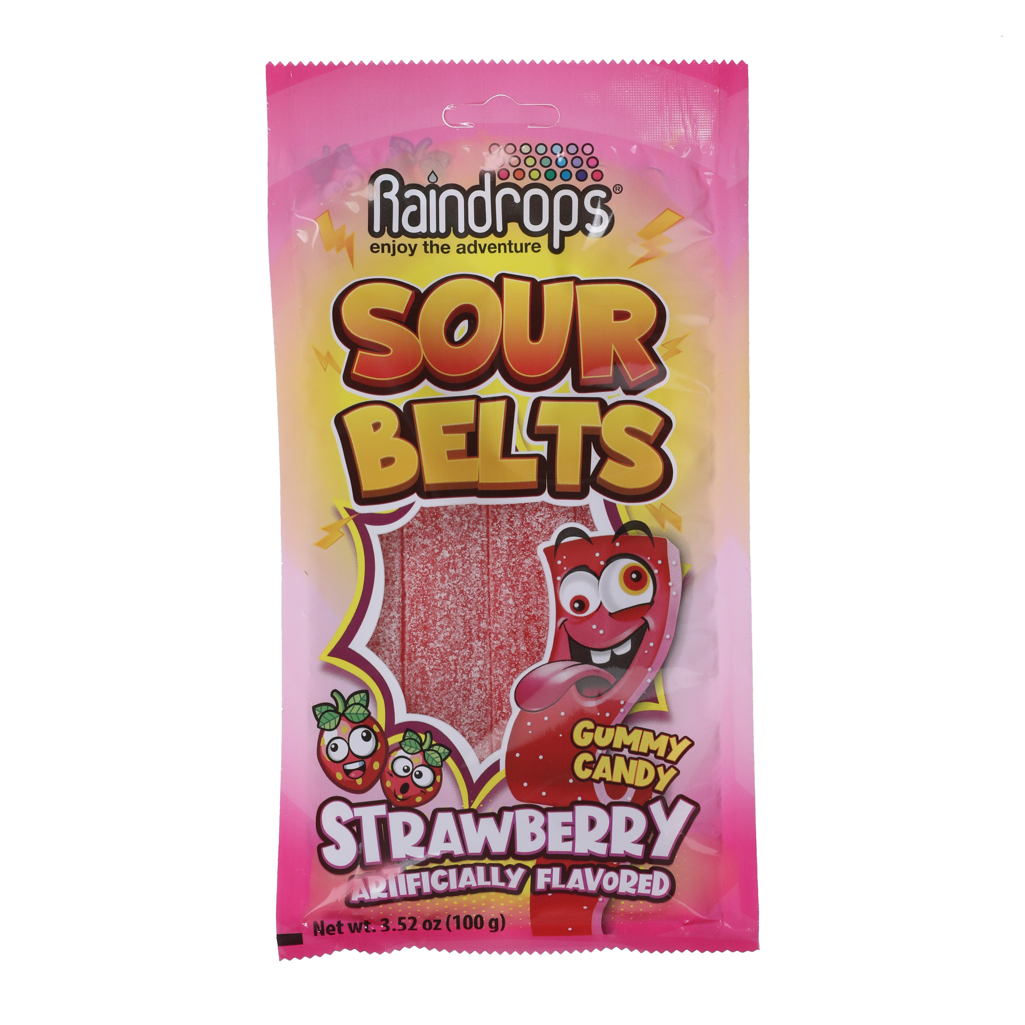 Raindrops® Sour Belts Strawberry Gummy Candy 3.52oz