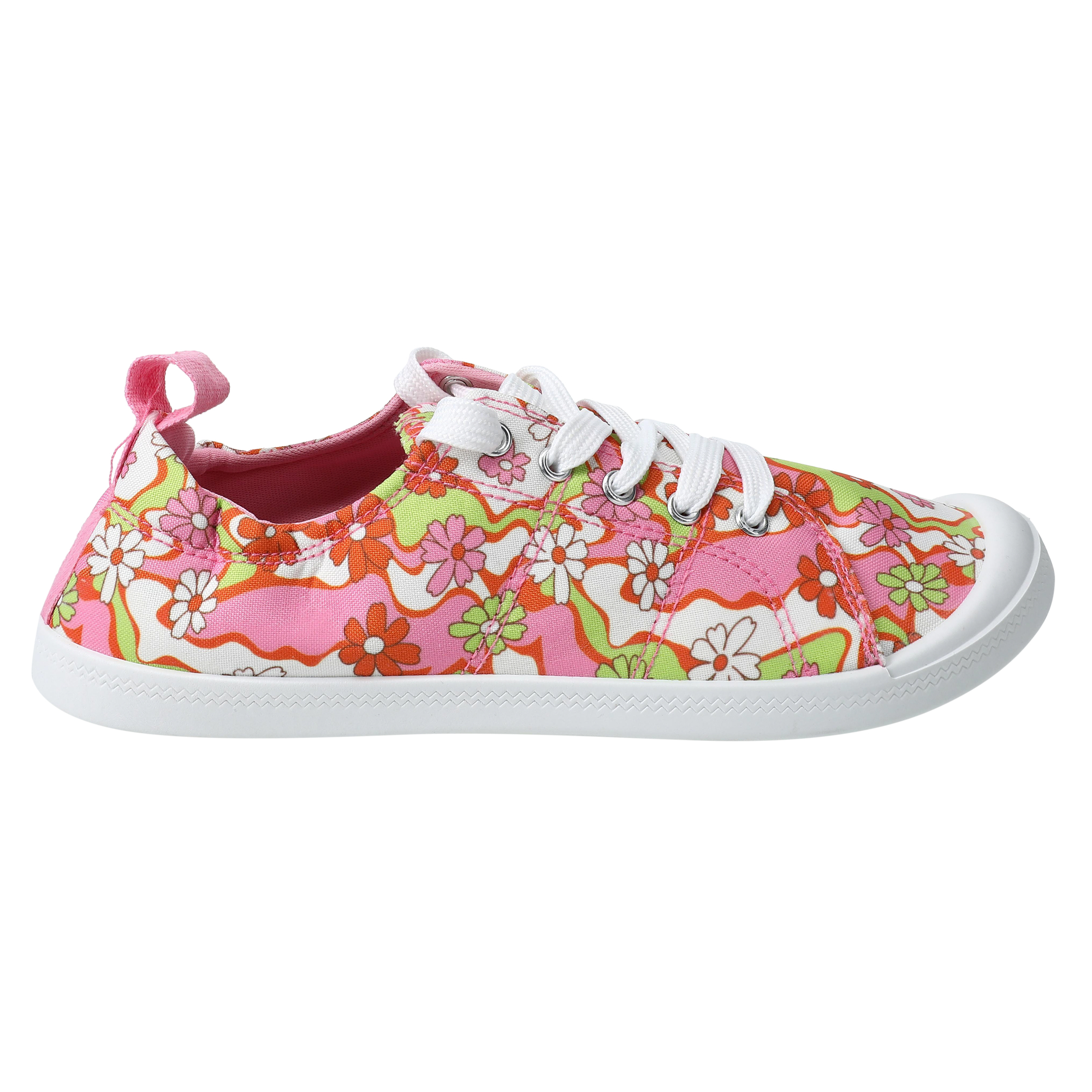 Ladies Retro Floral Scrunchback Sneakers