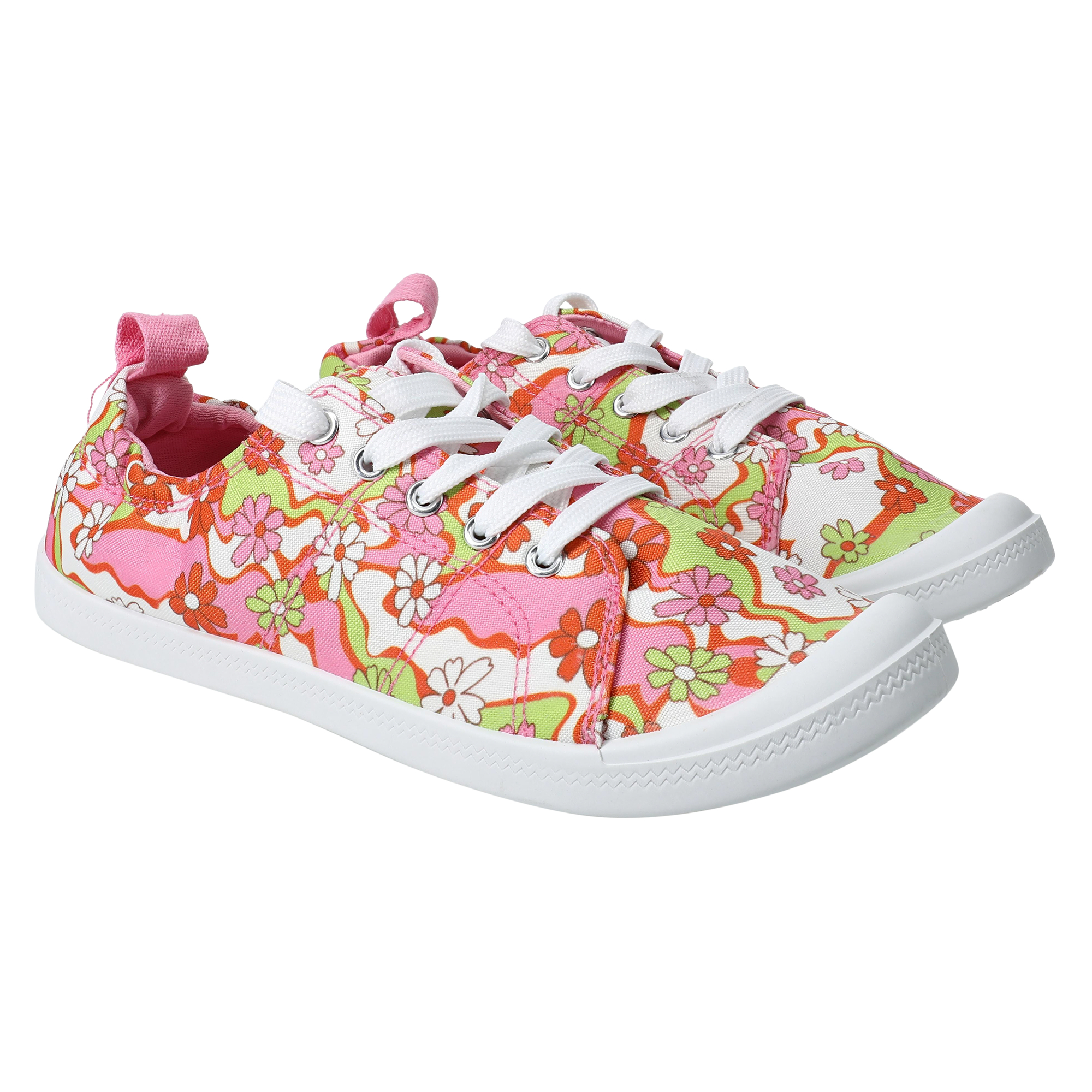 Ladies Retro Floral Scrunchback Sneakers