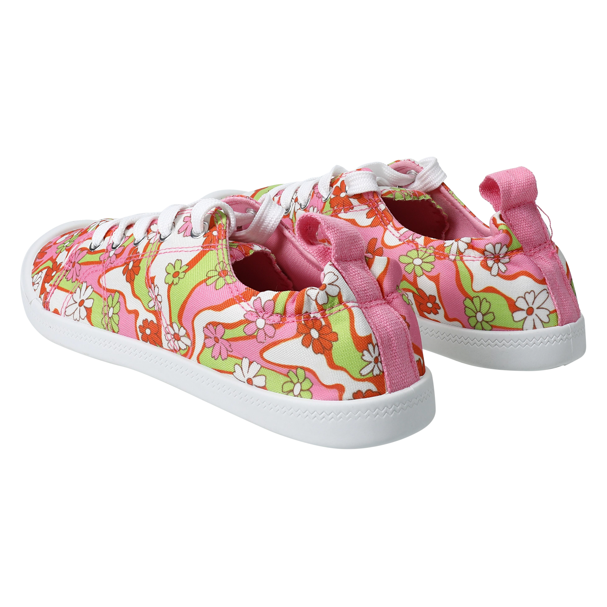 Ladies Retro Floral Scrunchback Sneakers