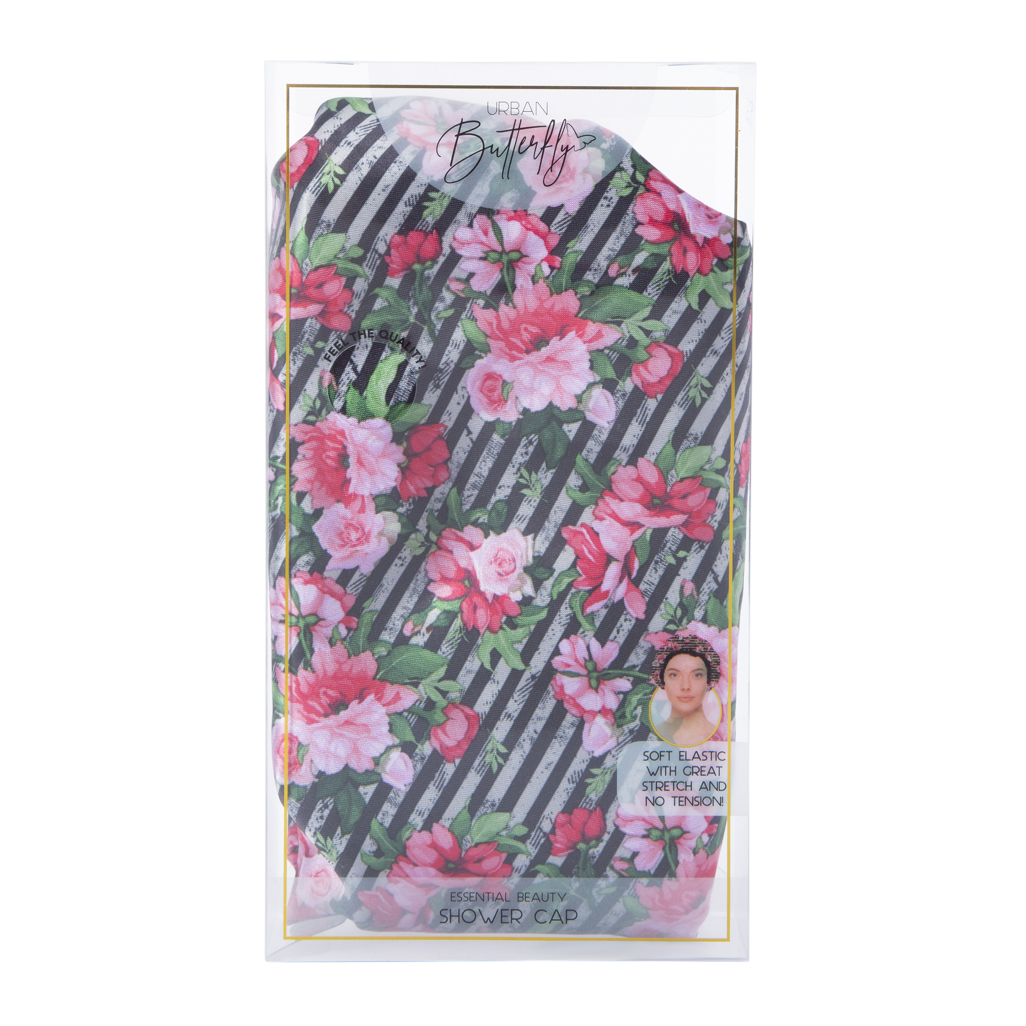 Essential Beauty Shower Cap - Floral Stripe