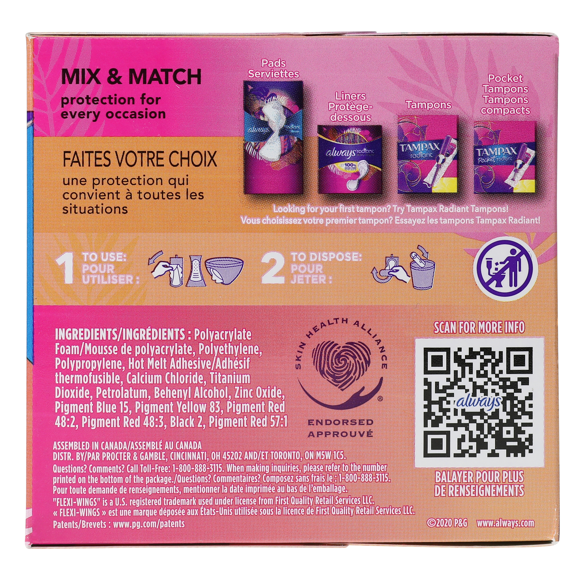 Always® Teen™ Radiant With Flex Foam™ Size 1 Regular Pads 14-Count