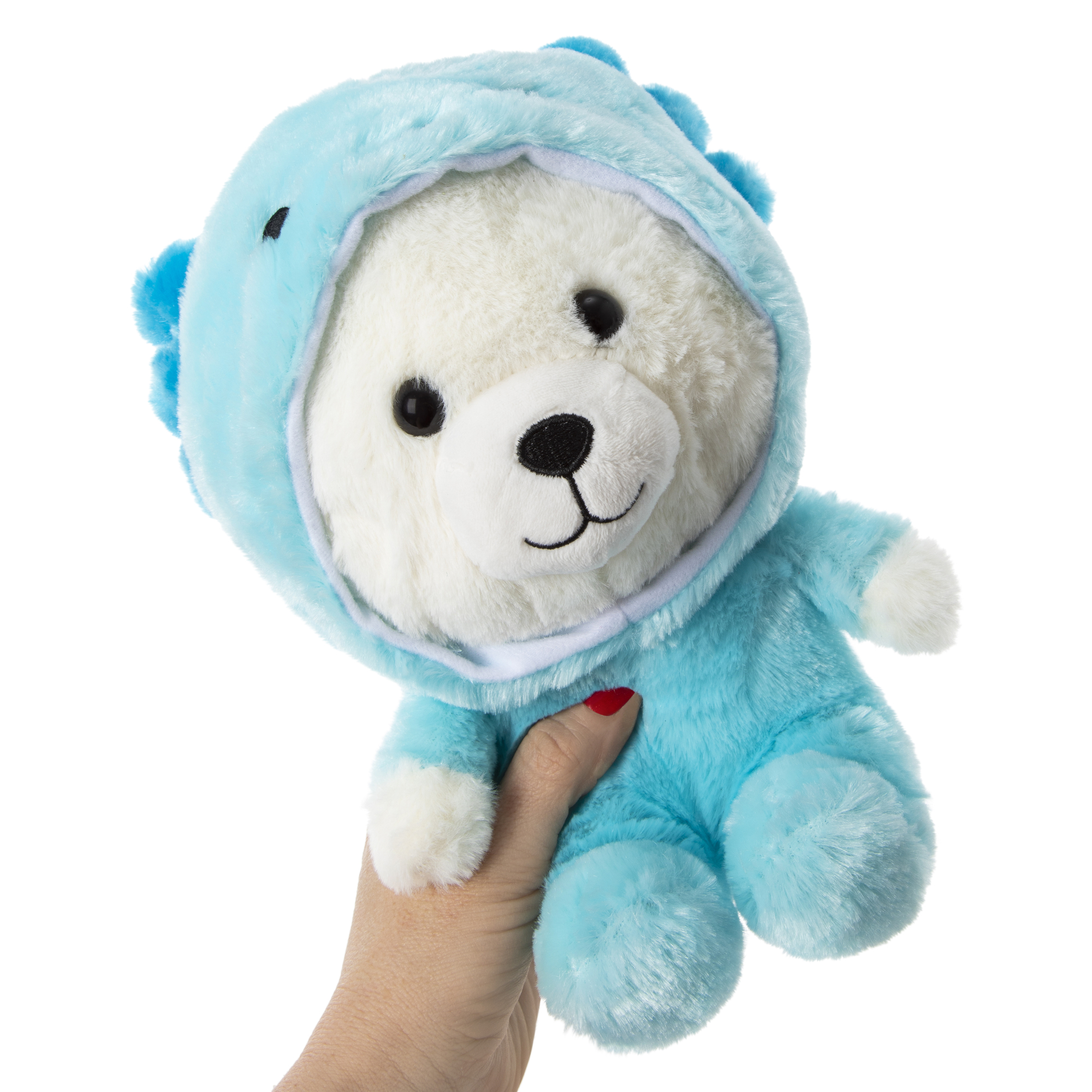Hooded Stuffed Bear Plush 9in