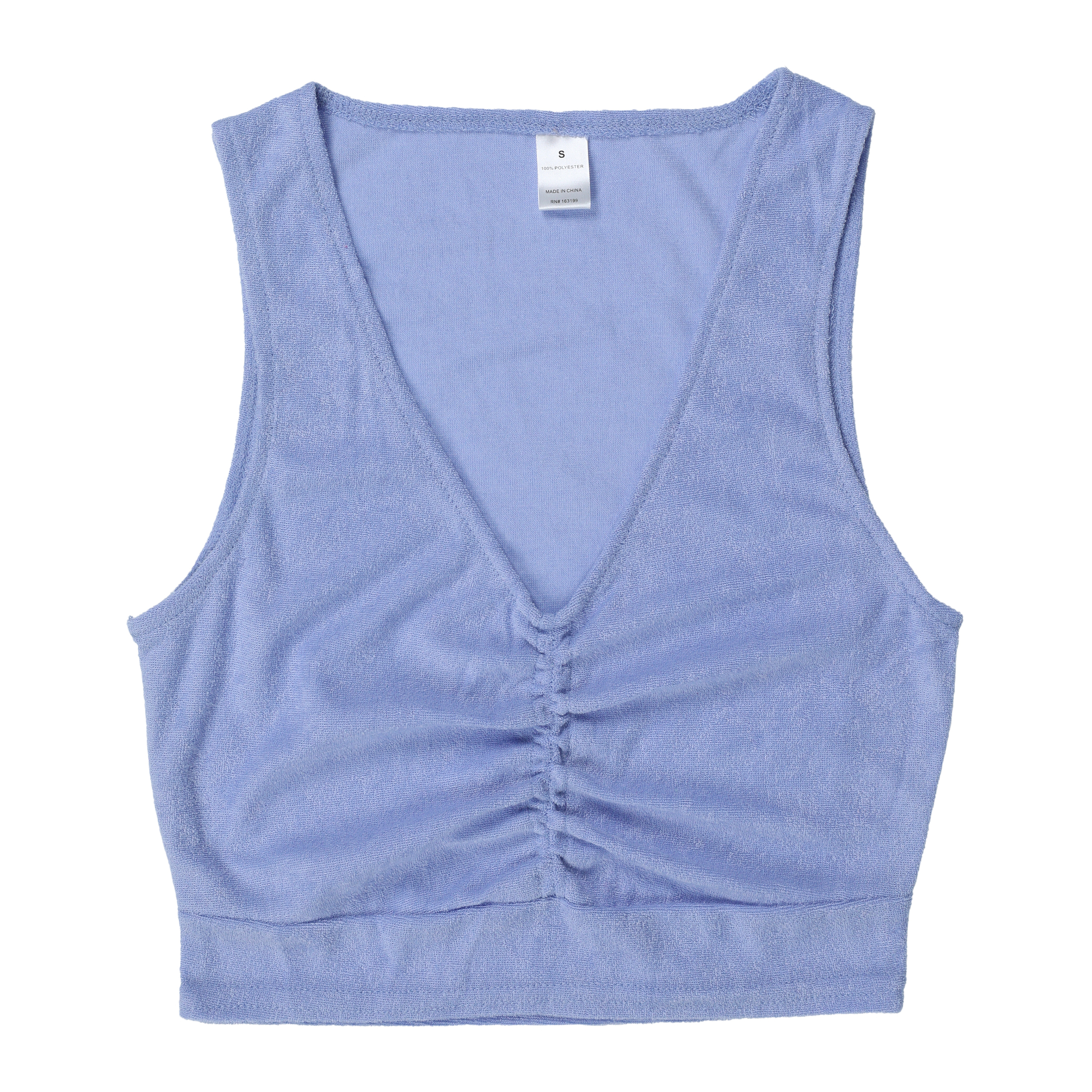 Lavender Terrycloth V-Neck Tank Top