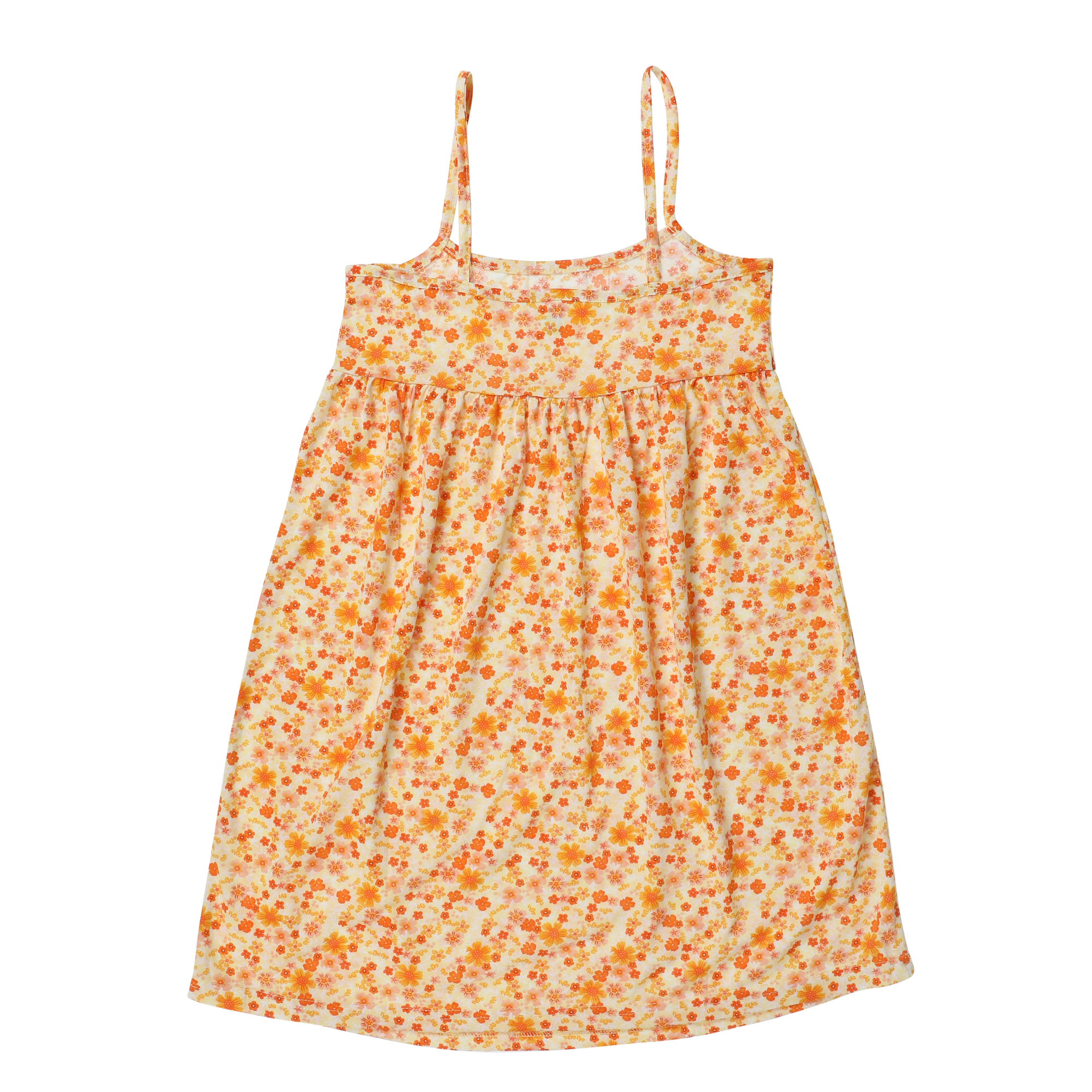 Juniors Orange Floral Babydoll Dress