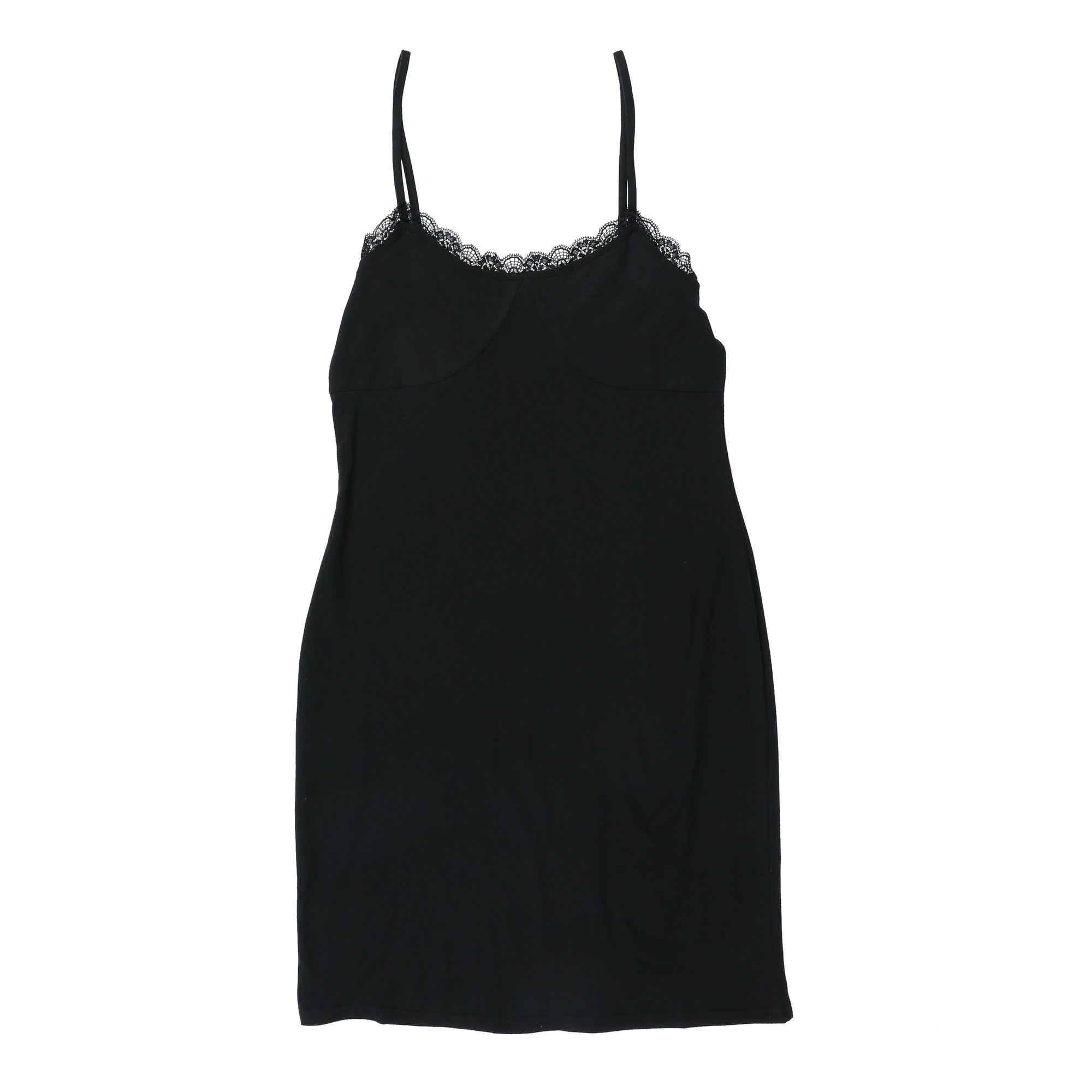 Juniors Black Lace Trim Dress