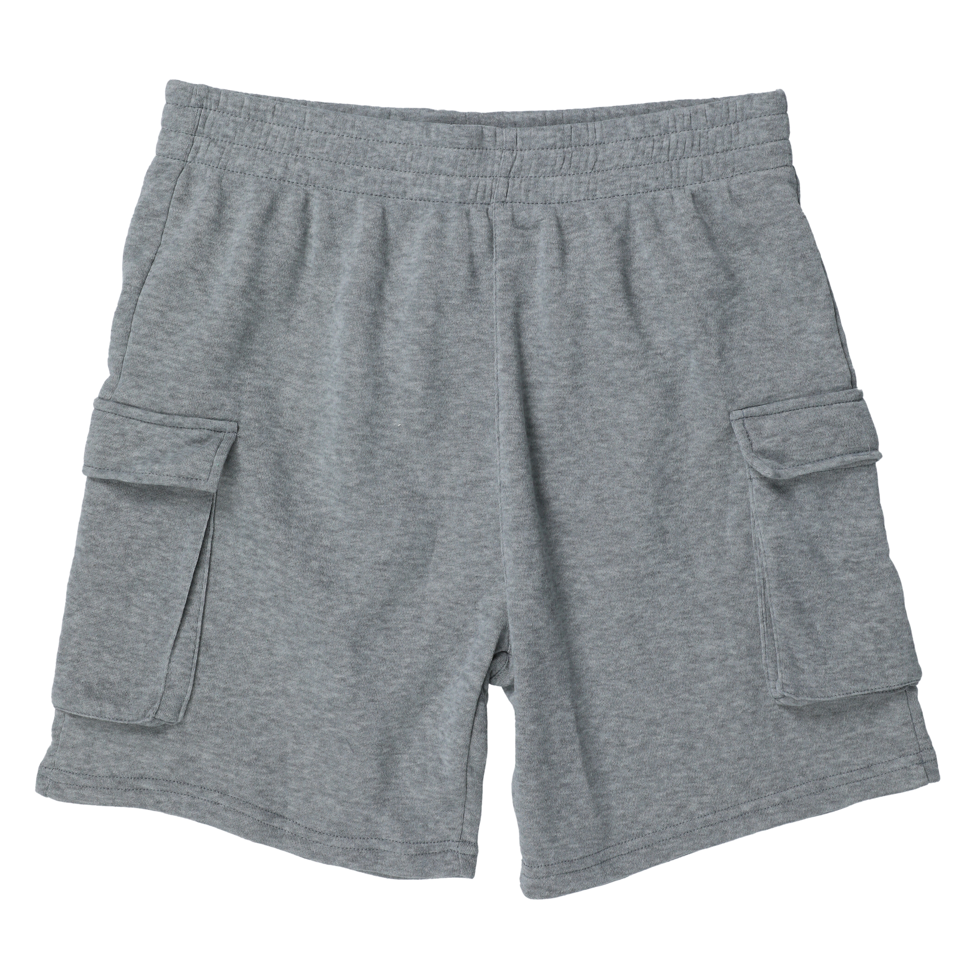 Young Mens Gray Fleece Cargo Shorts
