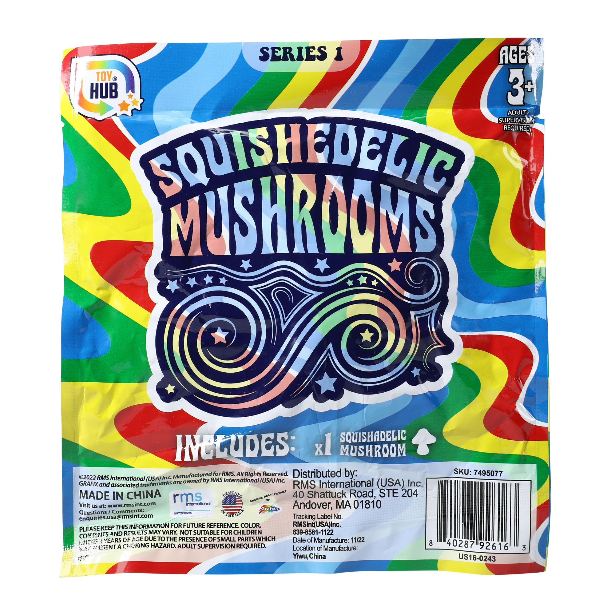 Toyhub™ Squishedelic Mushrooms, One Set