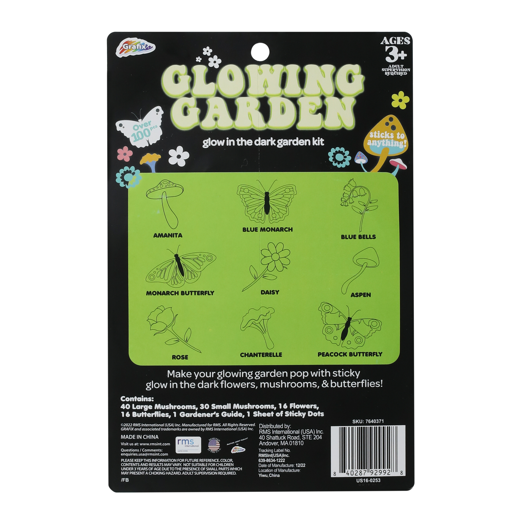 Grafix® Glowing Garden 100+ Glow in The Dark Sticker Kit