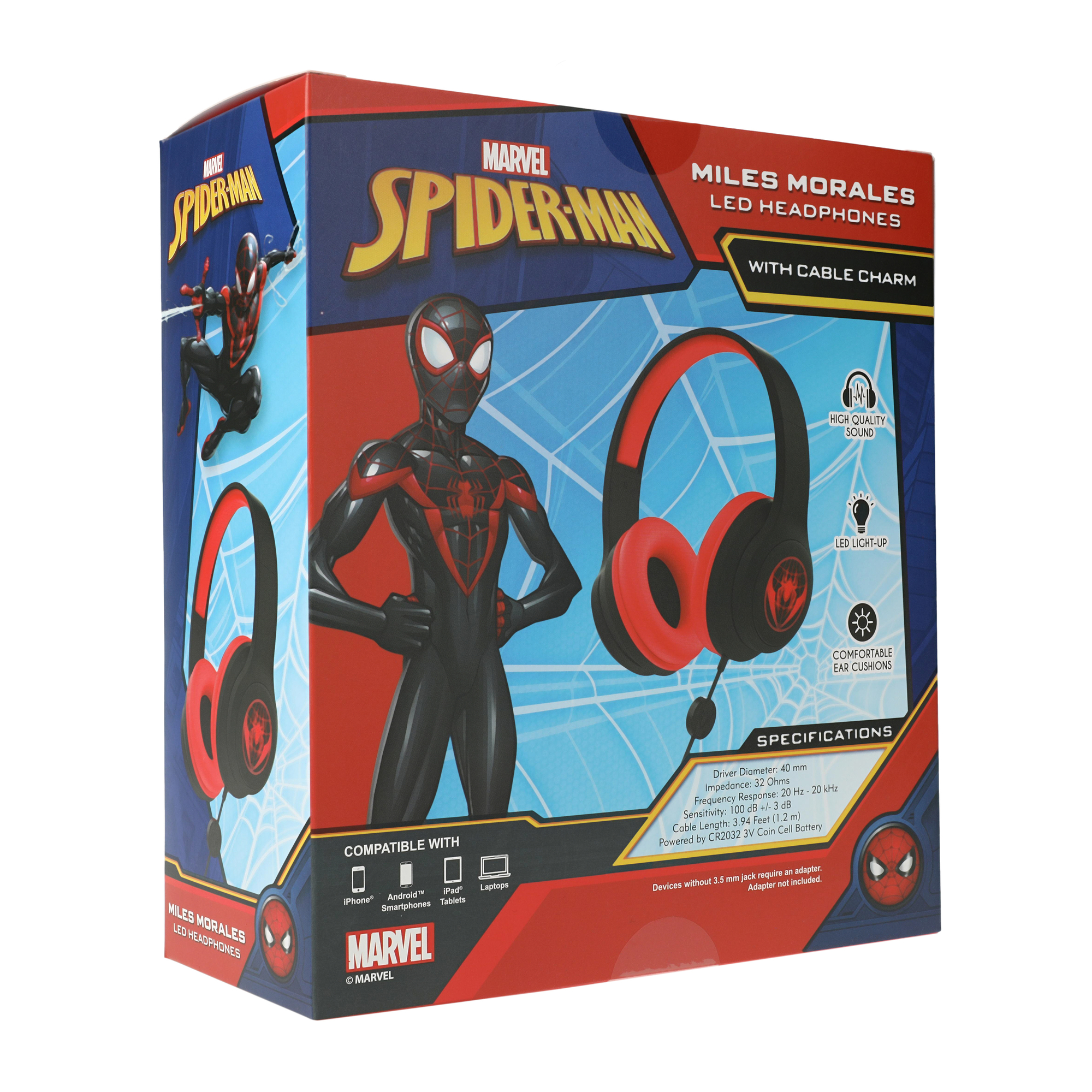 Marvel LED Wired Headphones - Spider-Man Miles Morales