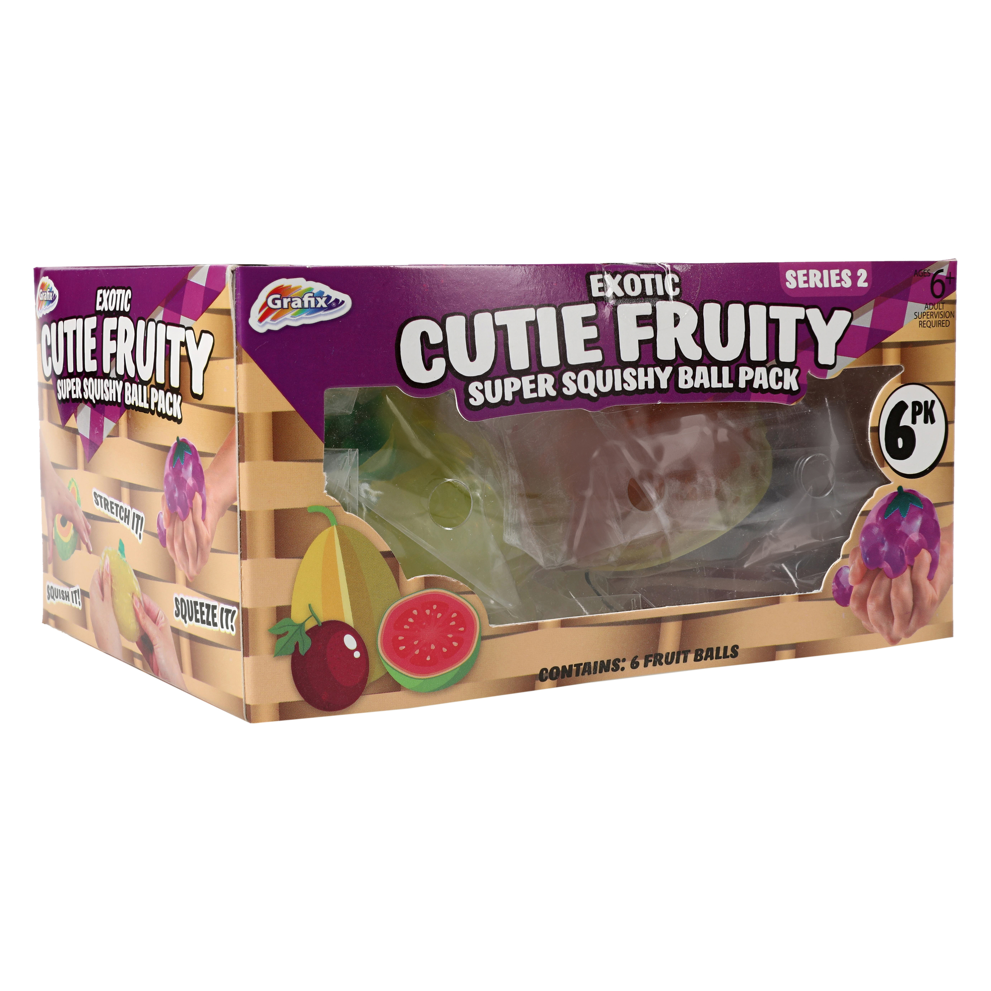 Cutie Fruity Series 2 Super Squishy Balls 6-Count