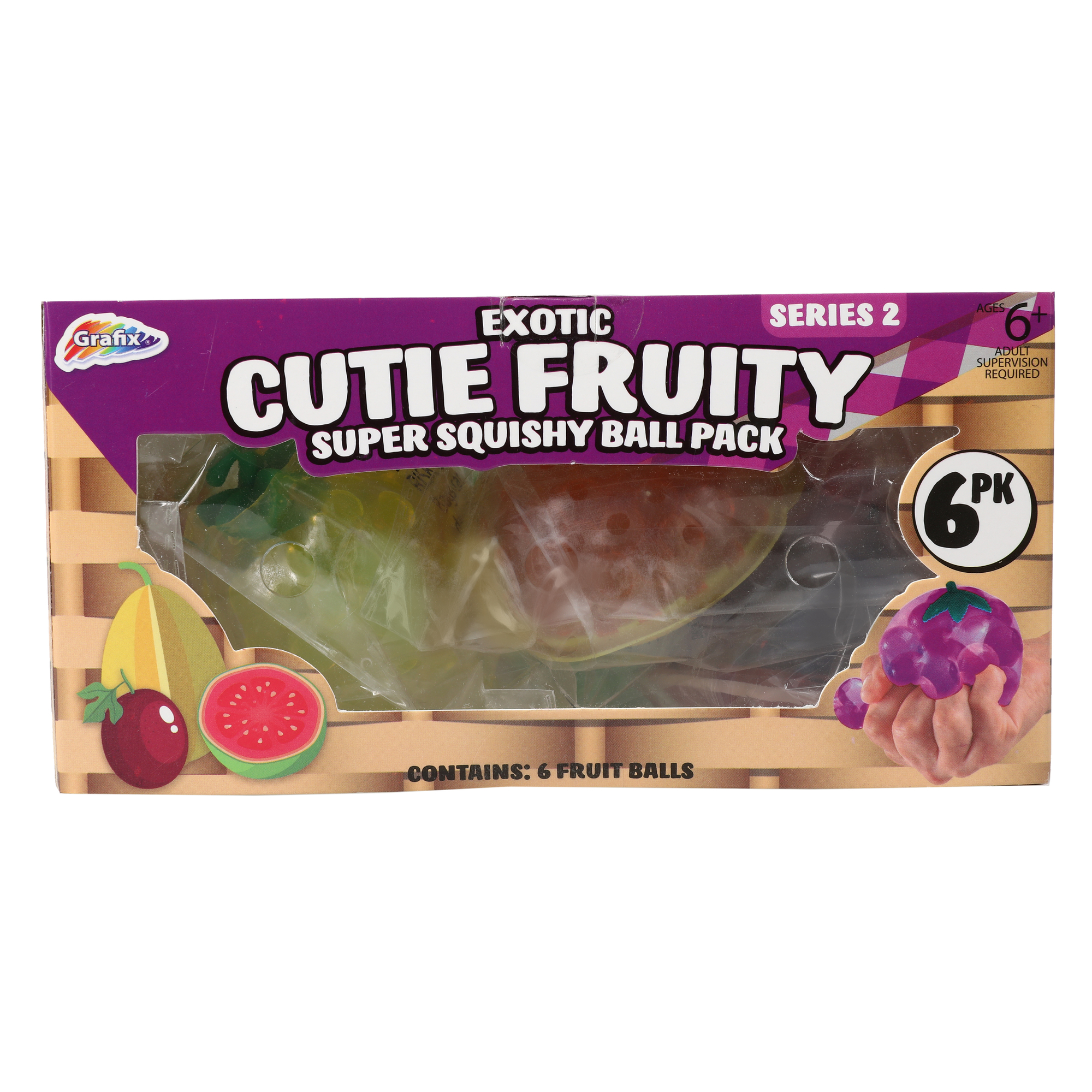 Cutie Fruity Series 2 Super Squishy Balls 6-Count