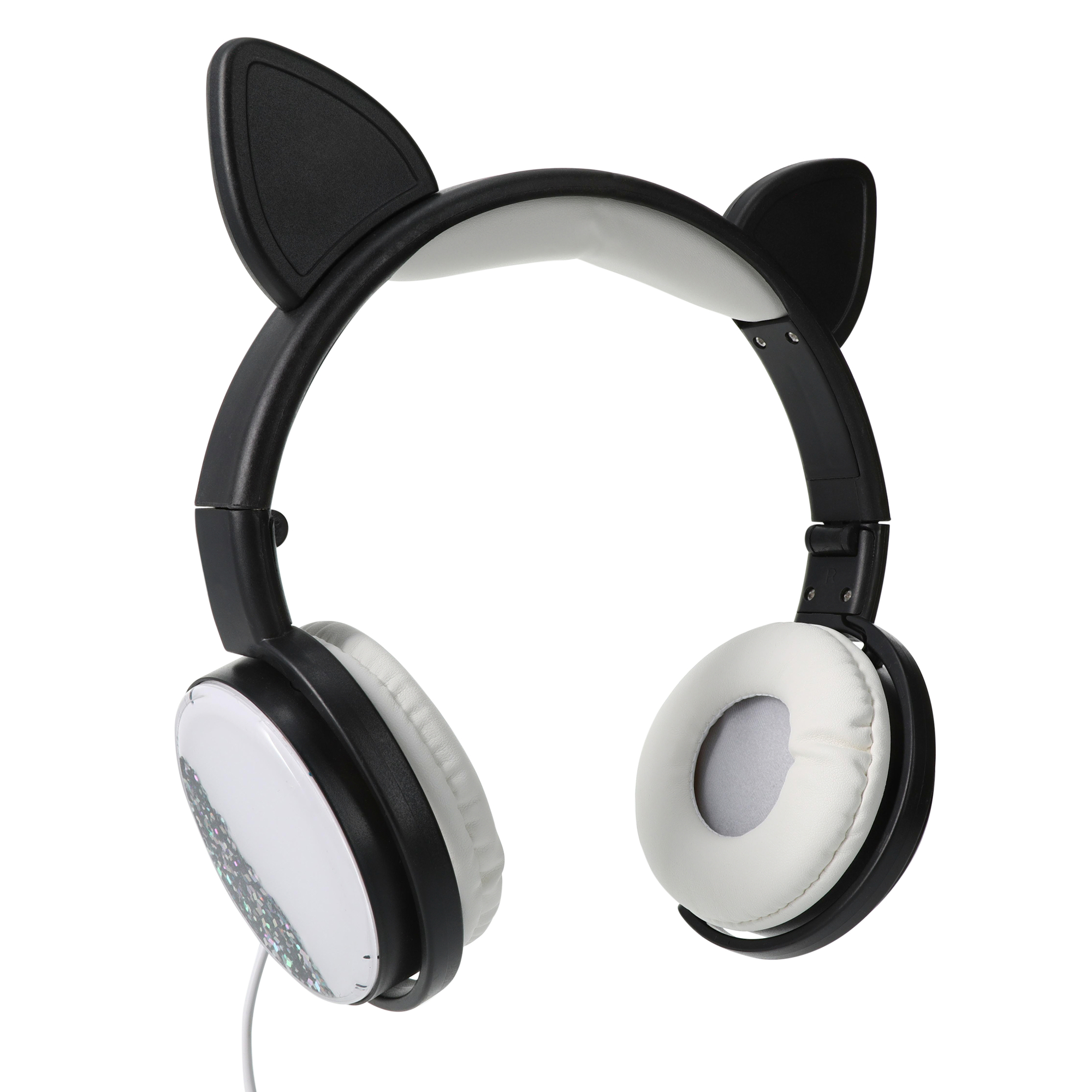 Glitter Cat Liquid Aux-in Headphones With Mic