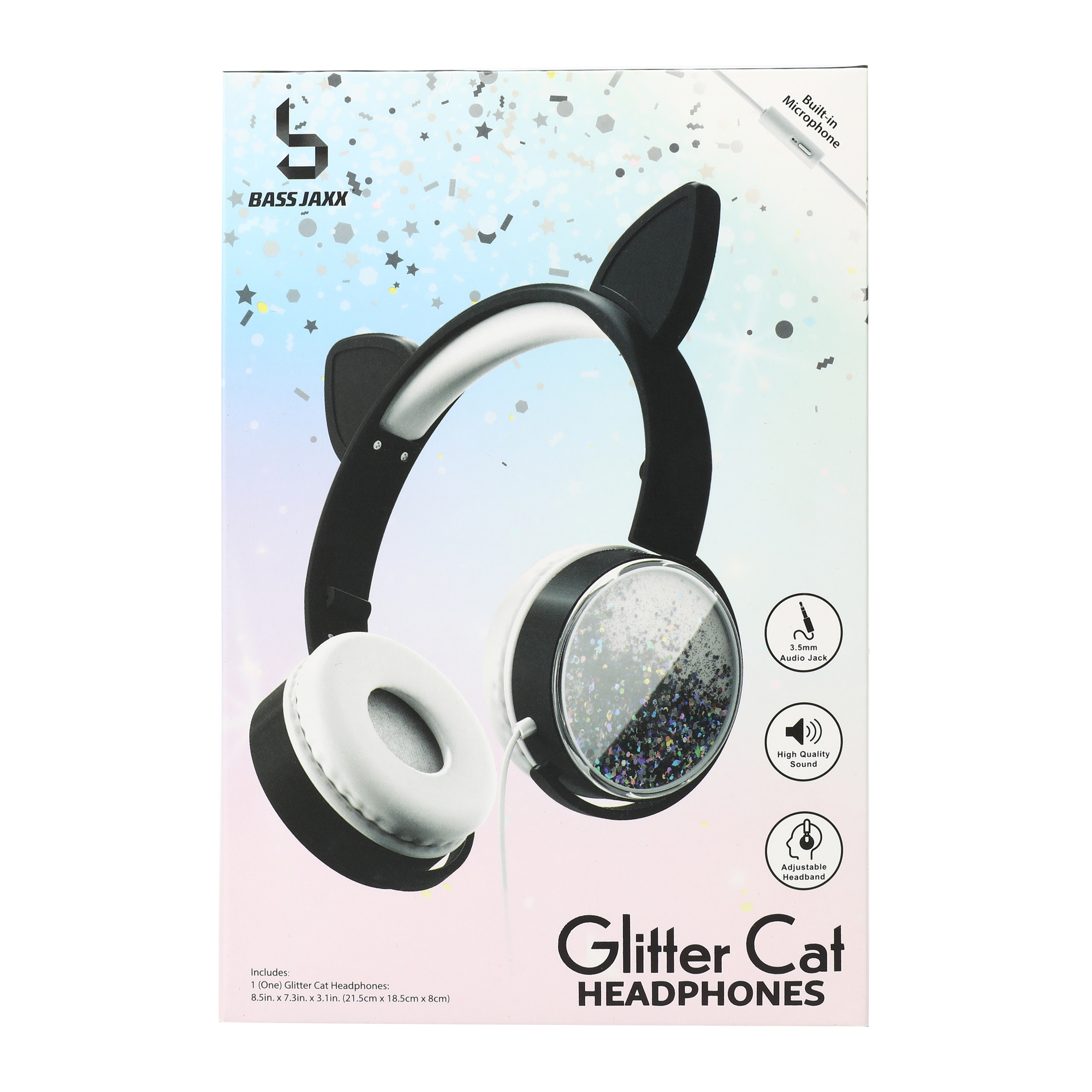 Glitter Cat Liquid Aux-in Headphones With Mic