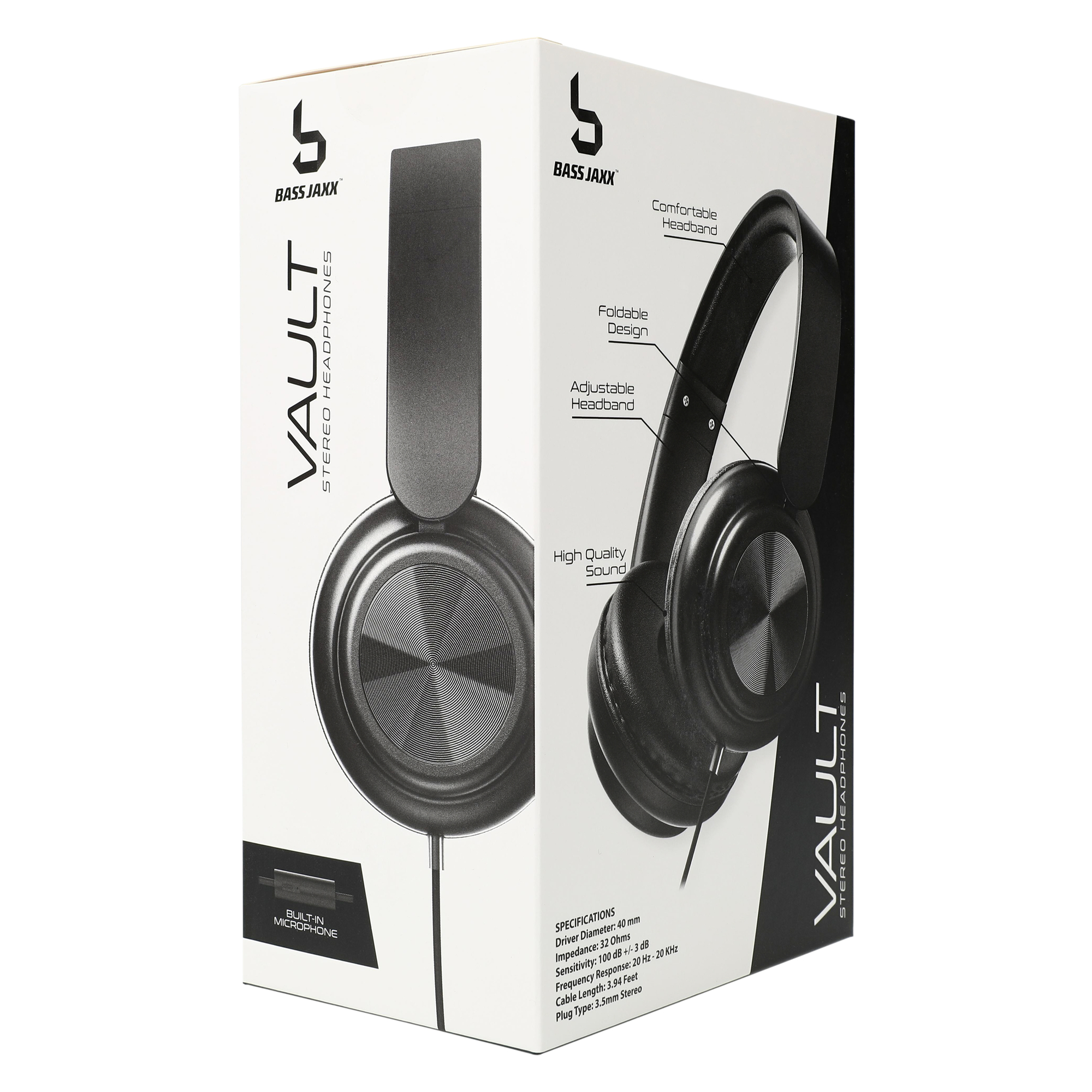 Vault Wired Stereo Headphones With Mic