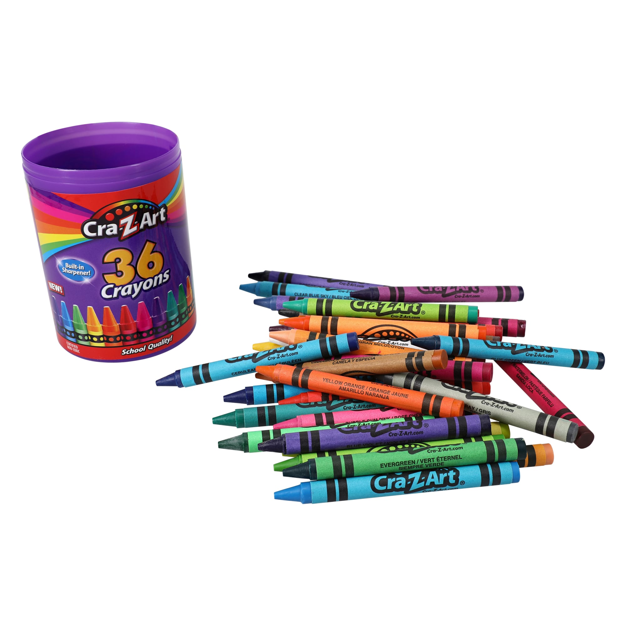 crayon品 cra-z-art® 36 crayons in crayon-shape cannister | Five Below