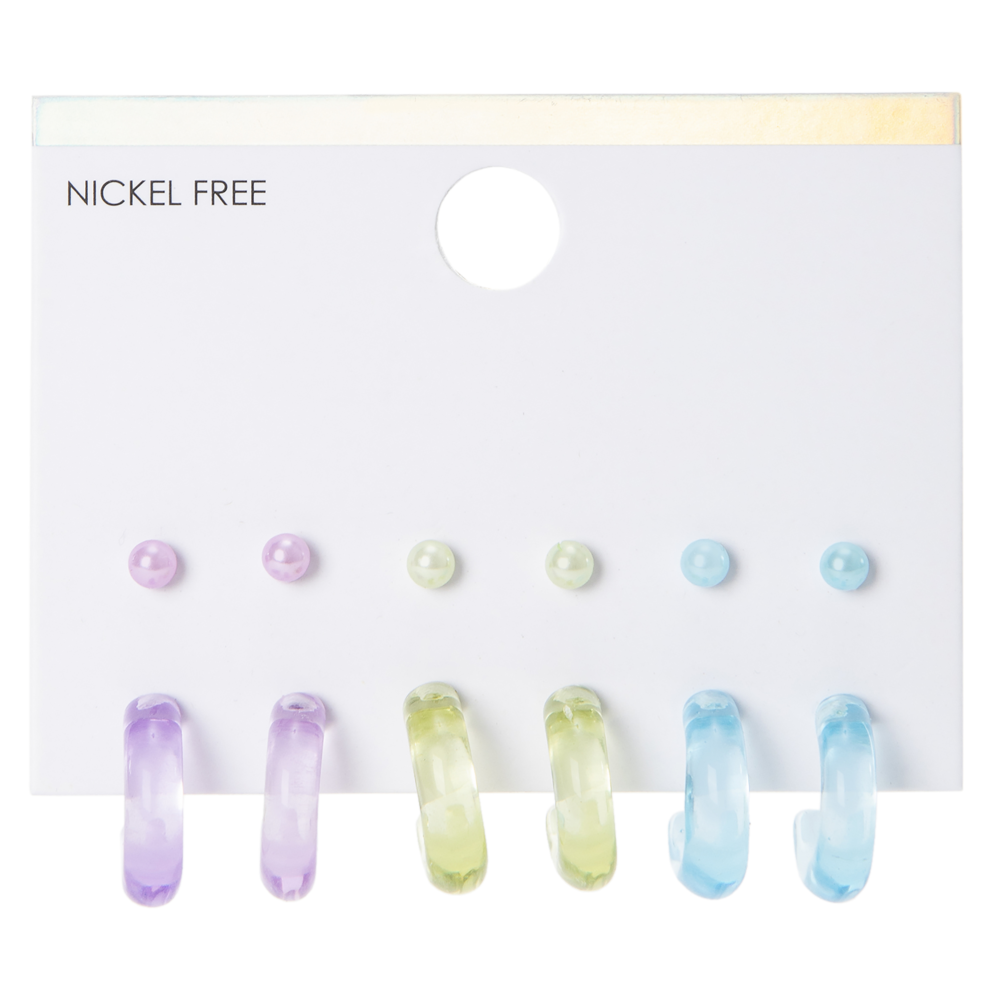 Clear Hoops & Studs 6-Pair Jewelry Set