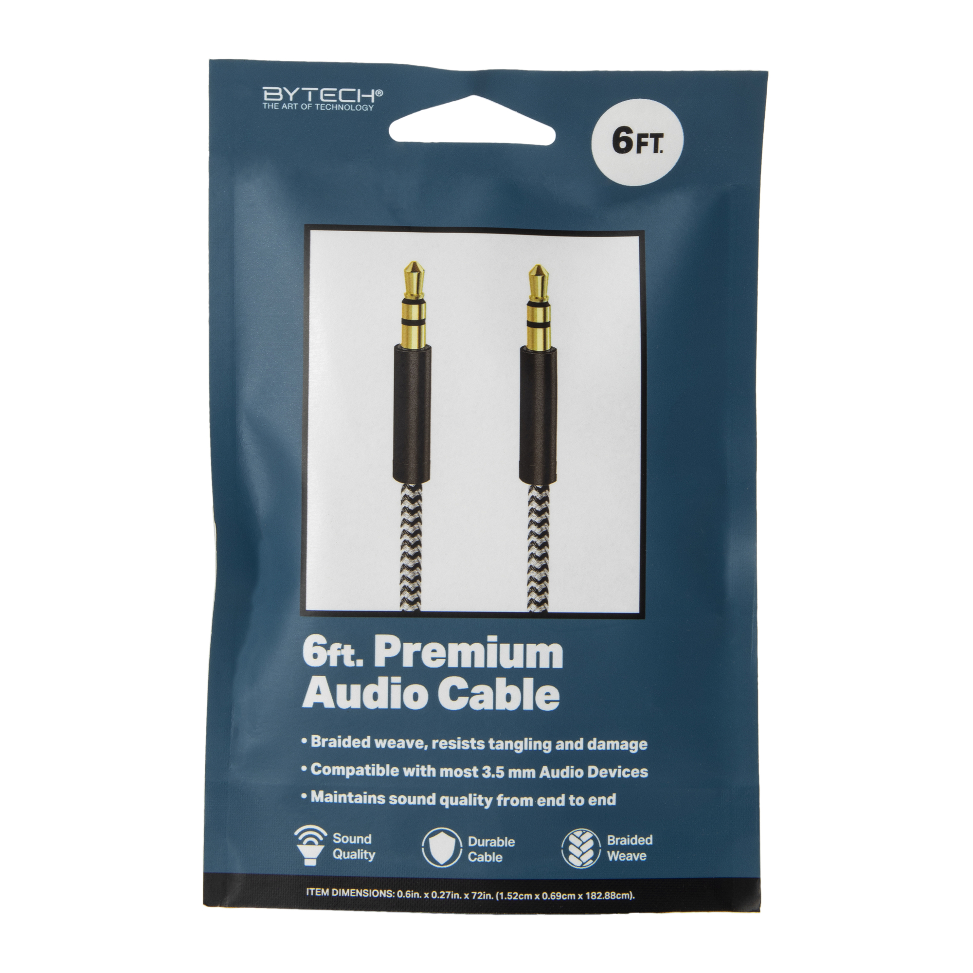 6ft Braided 3.5mm Audio Cable