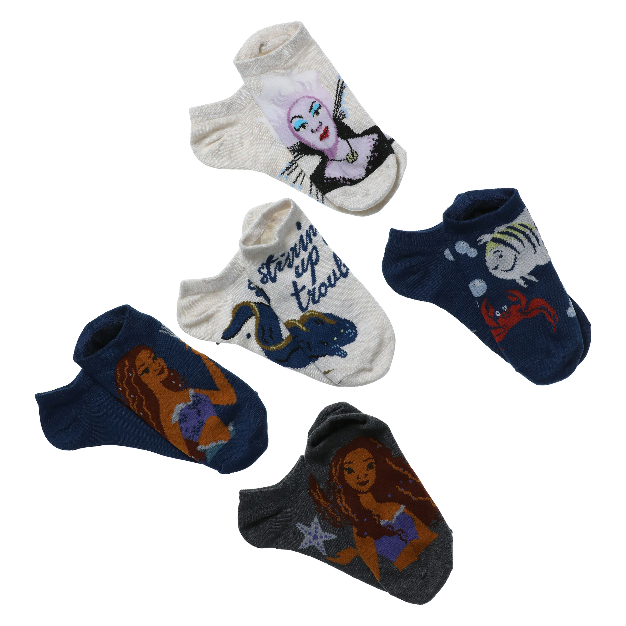 The Little Mermaid Ladies Ankle Socks 5-Pack