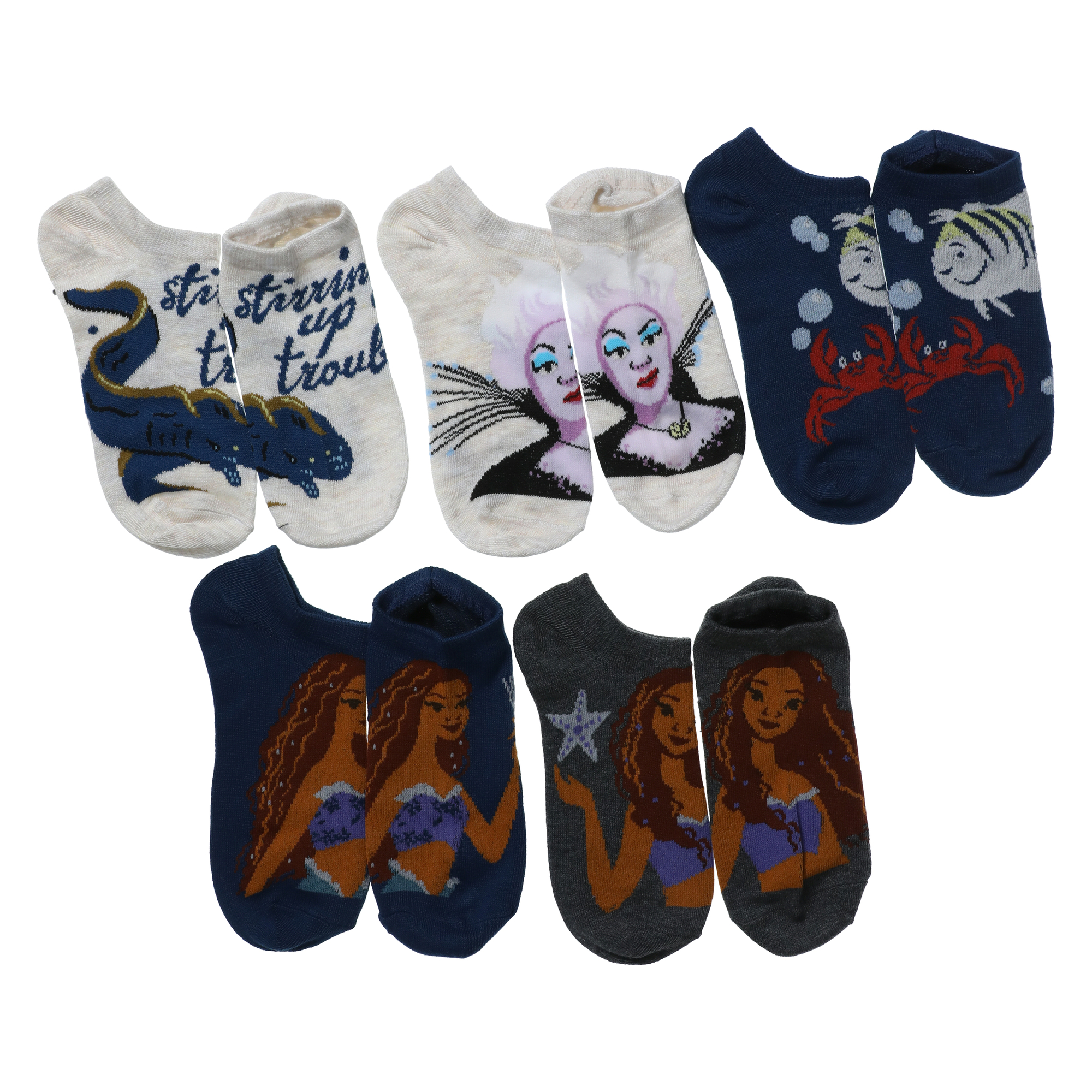 The Little Mermaid Ladies Ankle Socks 5-Pack
