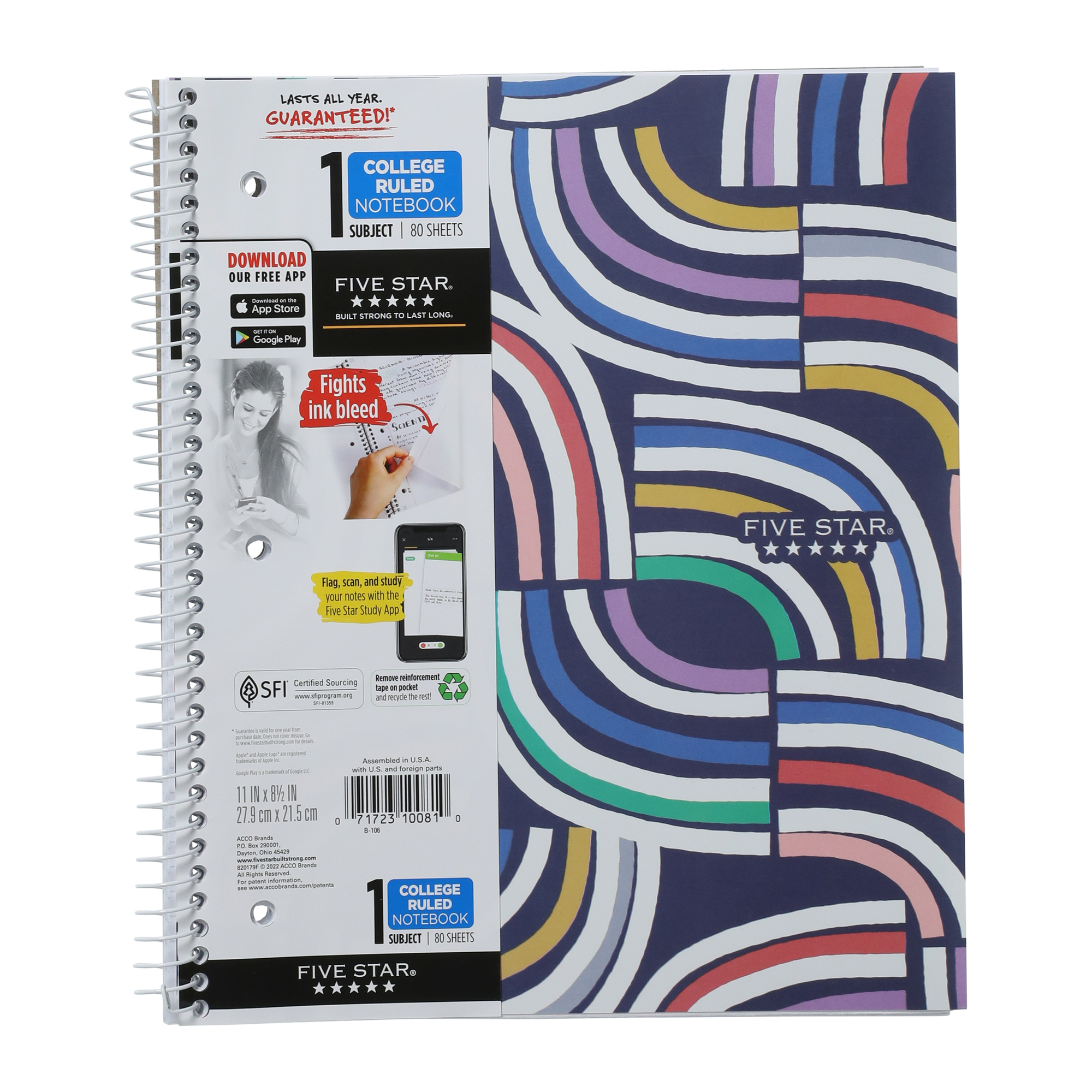 Five Star® 1-Subject College Ruled Spiral Notebook 8.5in x 11in