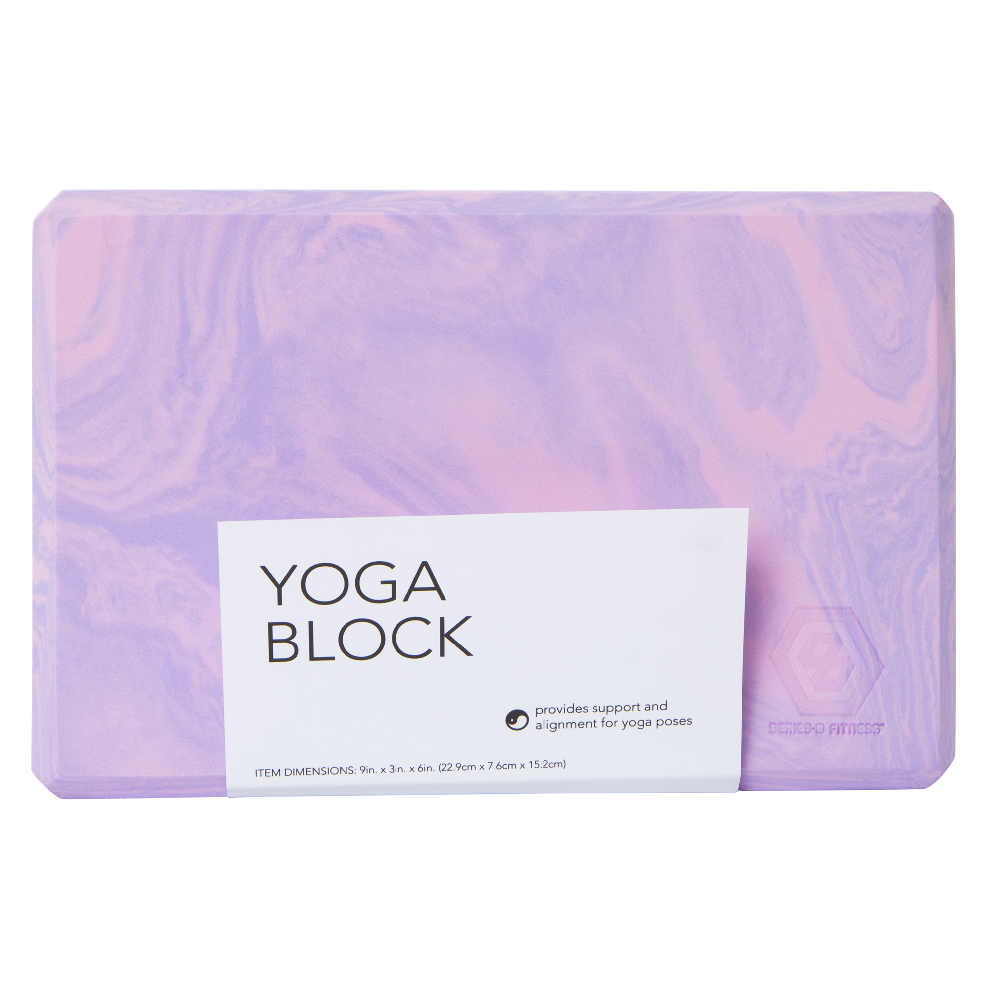 Series-8 Fitness™ Marble Print Yoga Block 9in x 6in