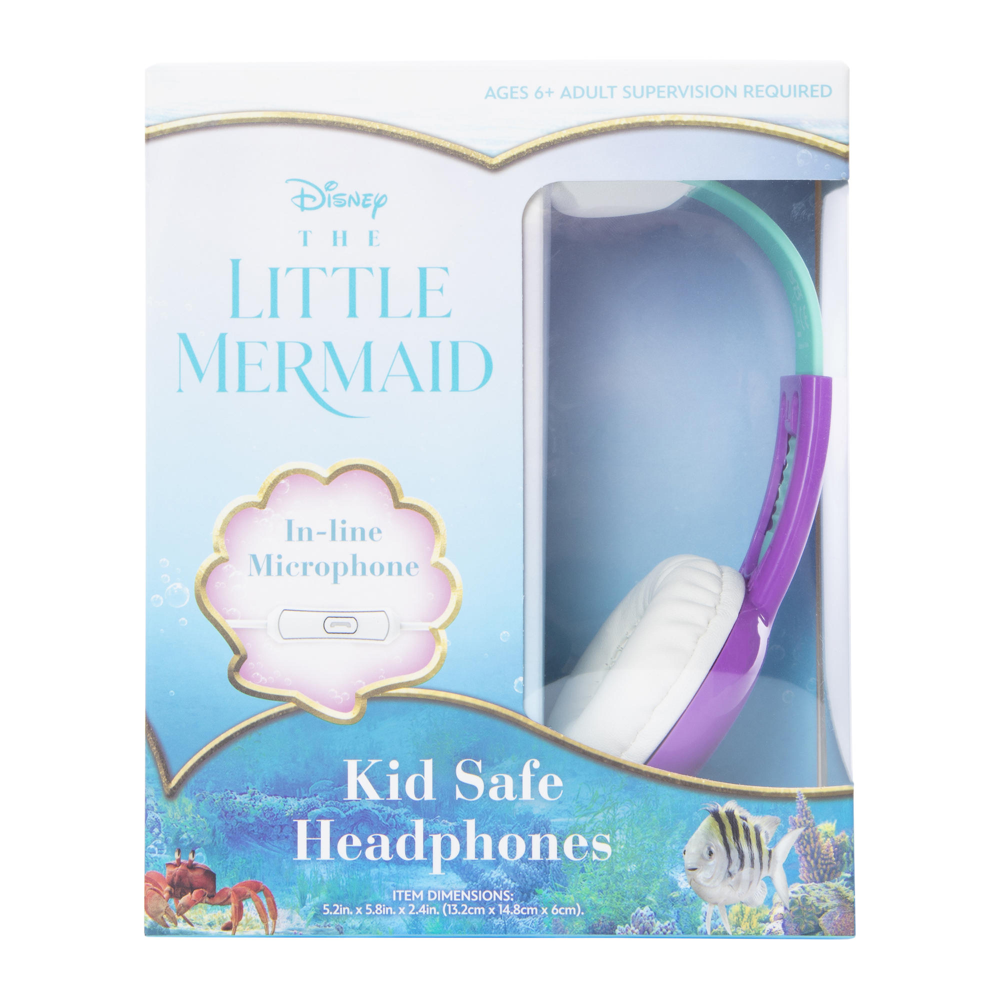 Disney The Little Mermaid Theatrical Release Kid-Safe Headphones With Mic