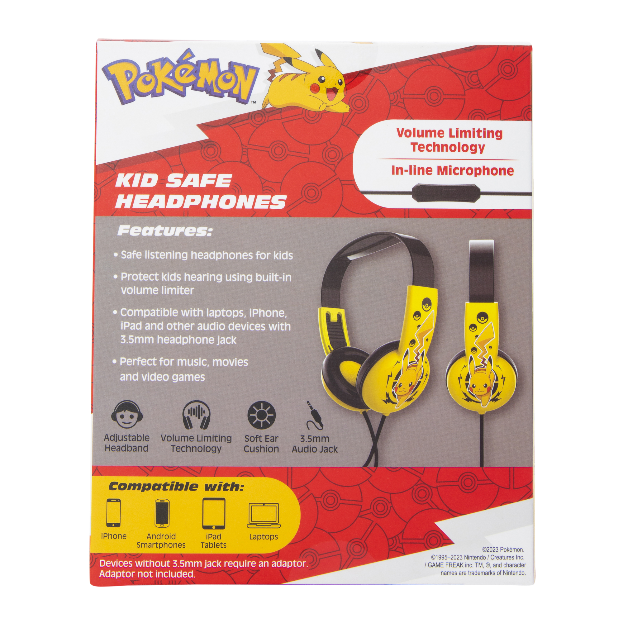 Pokemon™ Kid-Safe Wired Headphones With Mic