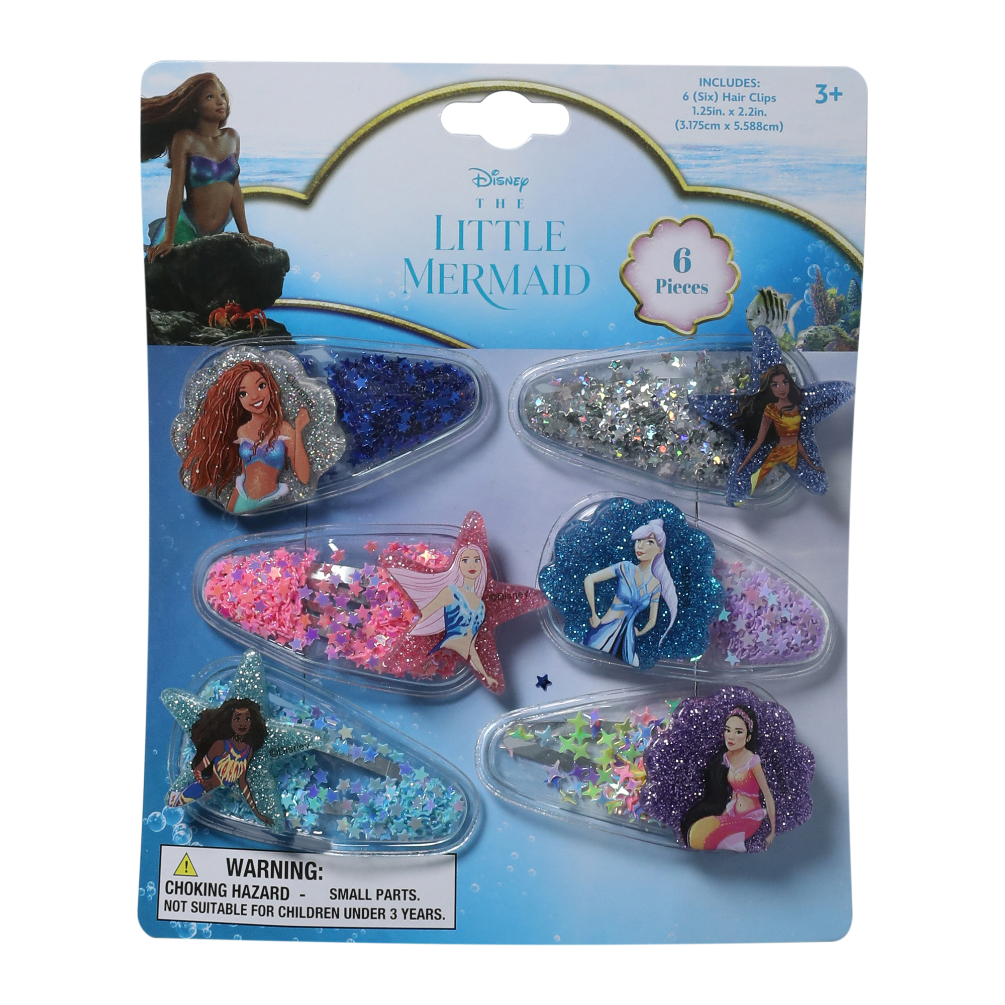 Disney The Little Mermaid Theatrical Release Shaker Hair Clips 6-Count