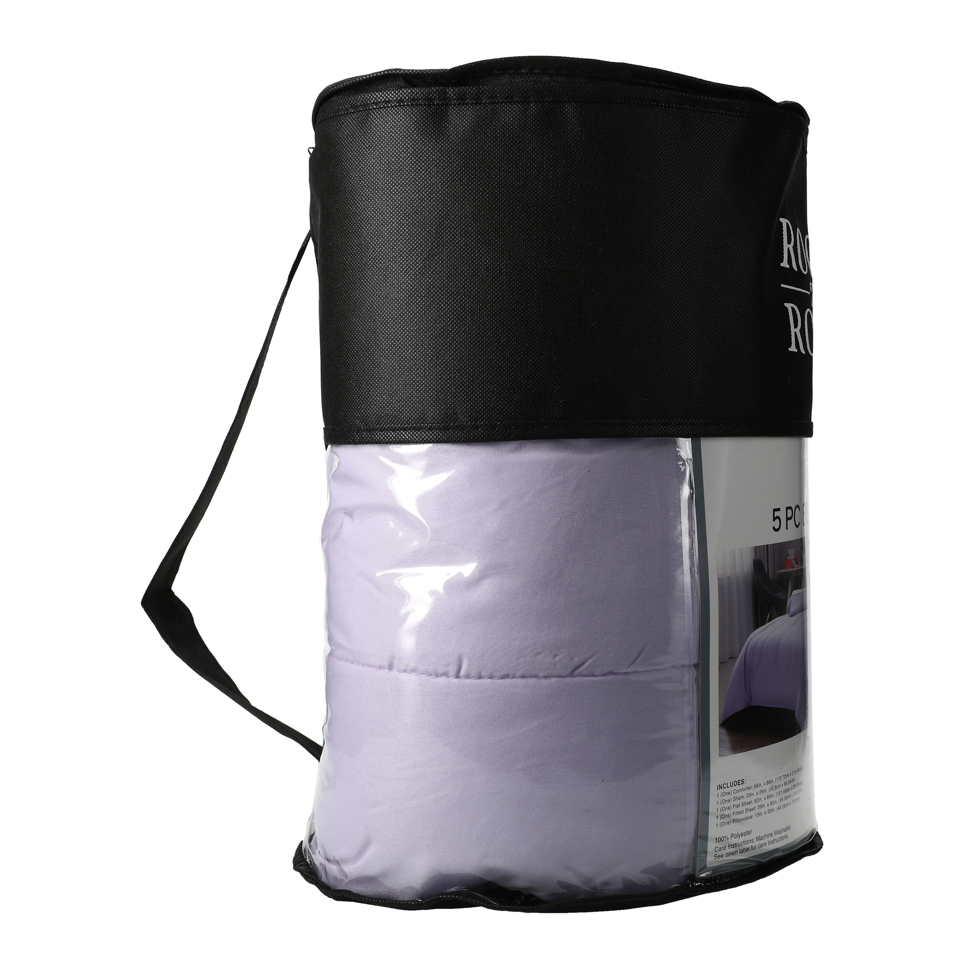 Twin Xl Bed-in-A-Bag Comforter & Sheet Set 5-Piece - Purple