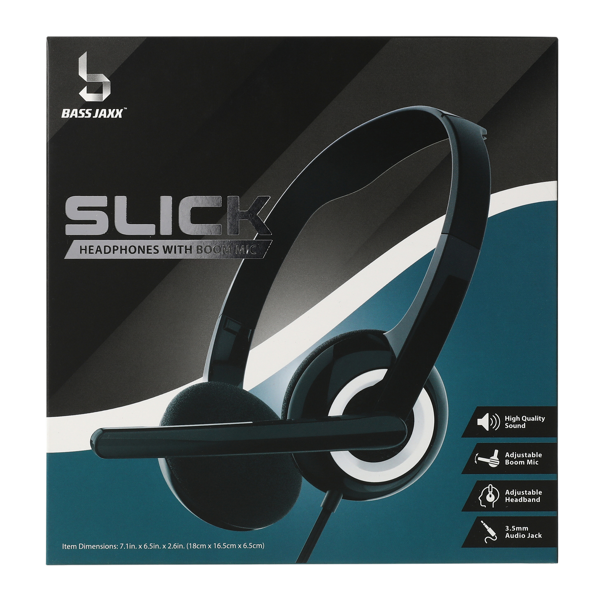 Slick Wired Headset With Boom Mic