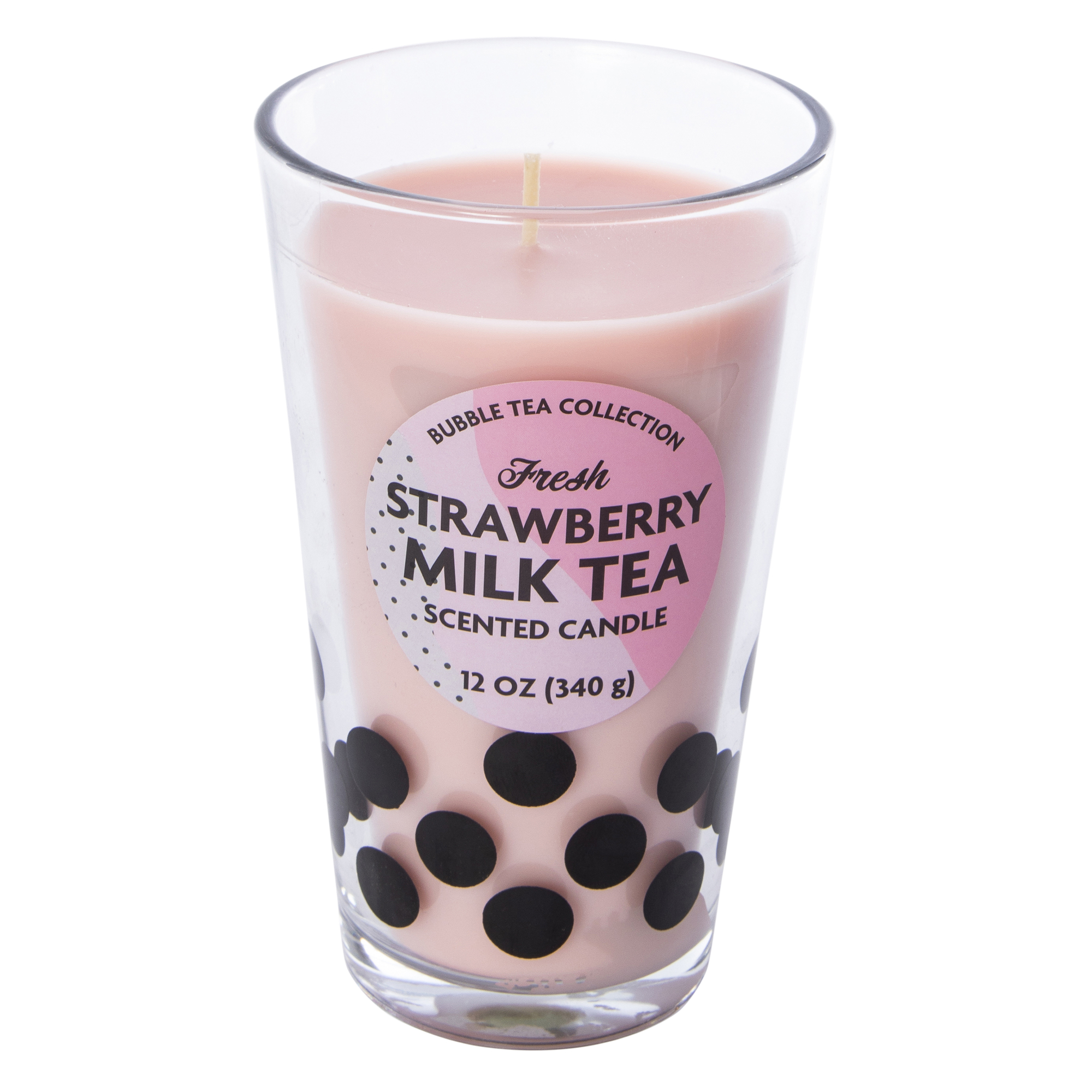 Bubble Tea Scented Candle 12oz - Strawberry Milk Tea