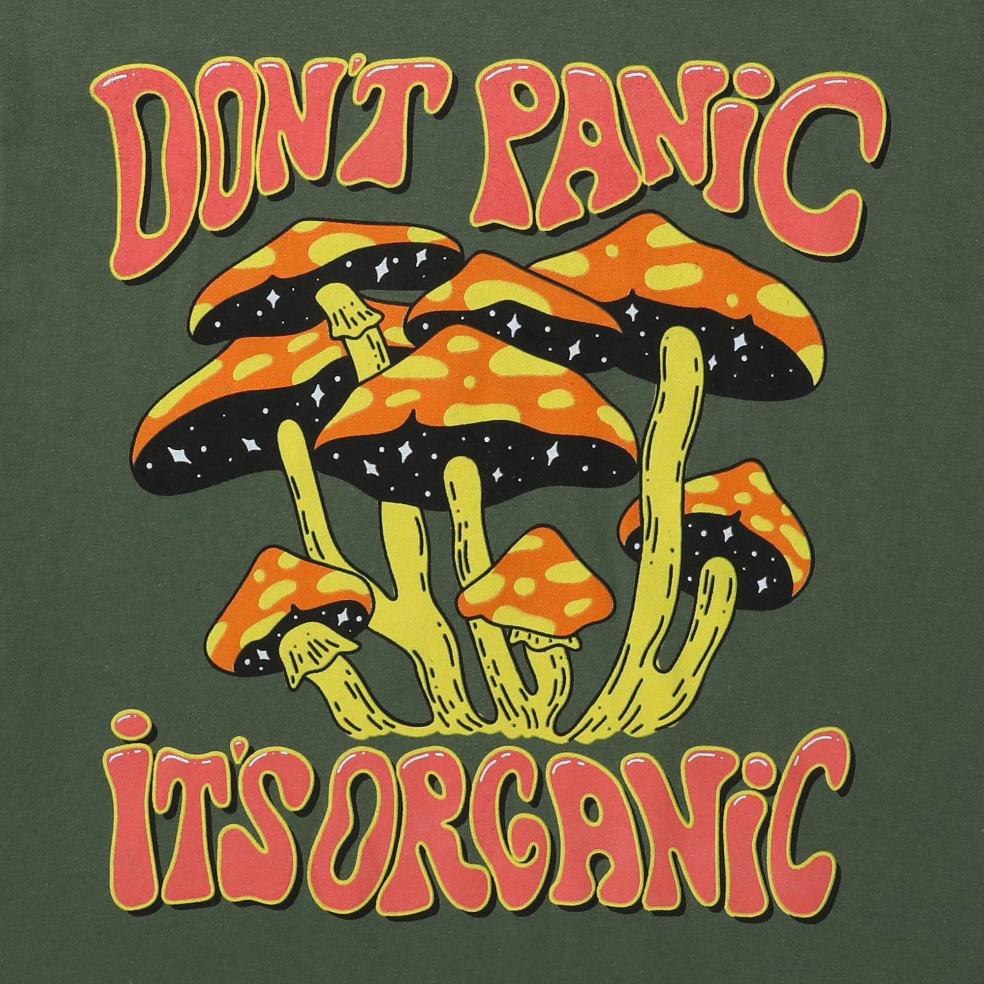 Don't Panic, It's Organic' Mushroom Graphic Tee