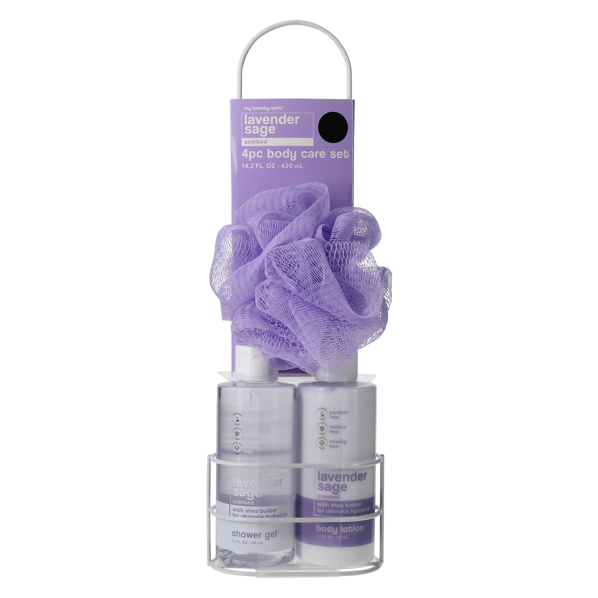 Body Care Set With Shower Caddy 4-Piece