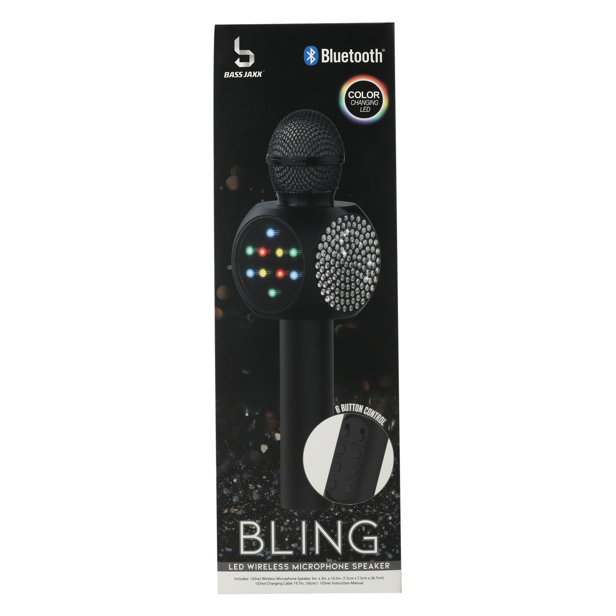 Bluetooth® Karaoke LED Bling Mic With Speaker