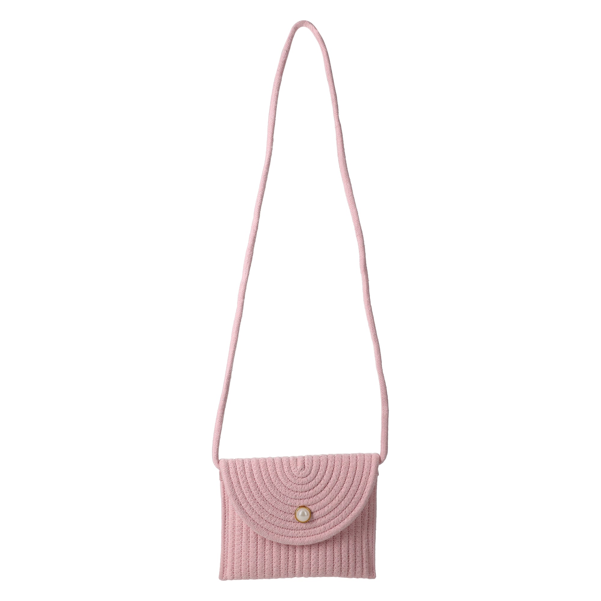 Woven Crossbody Bag - Pink