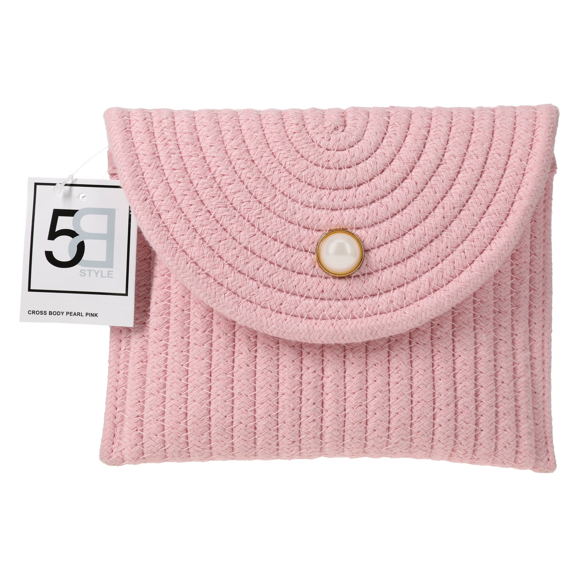 Woven Crossbody Bag - Pink