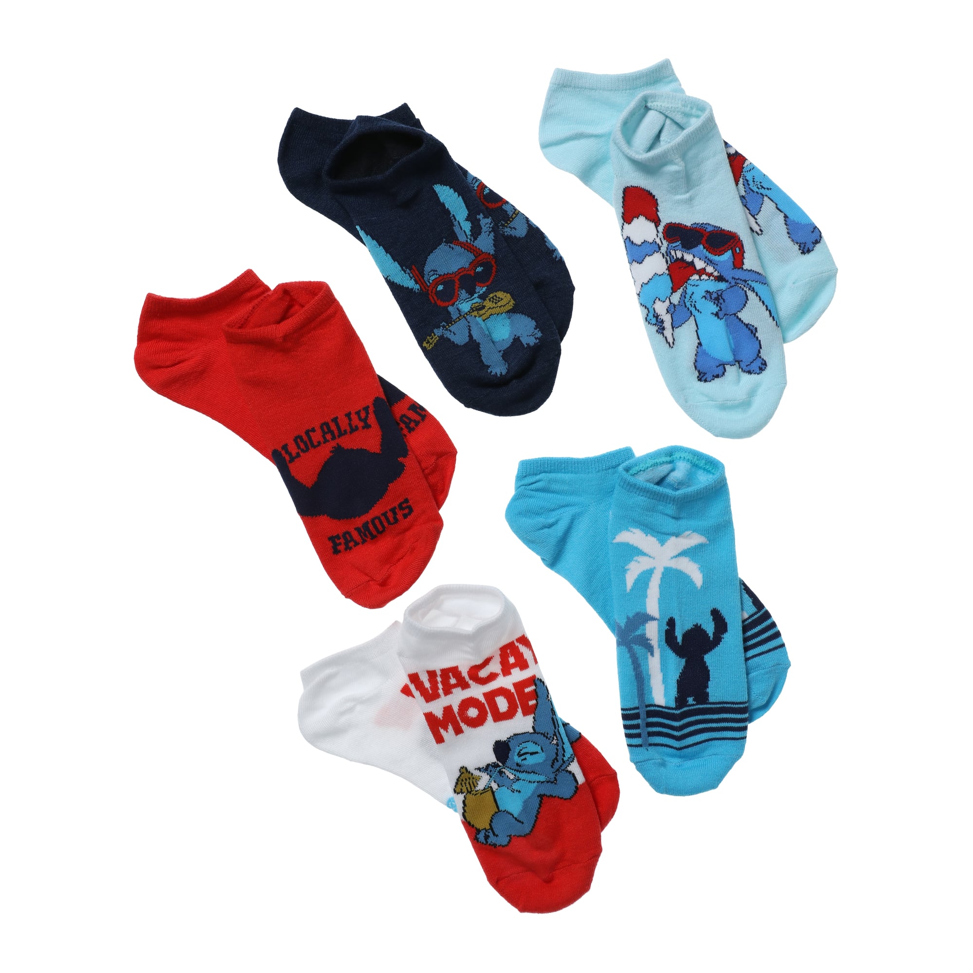 Disney Lilo & Stitch Ladies Ankle Socks 5-Pack - Vacation