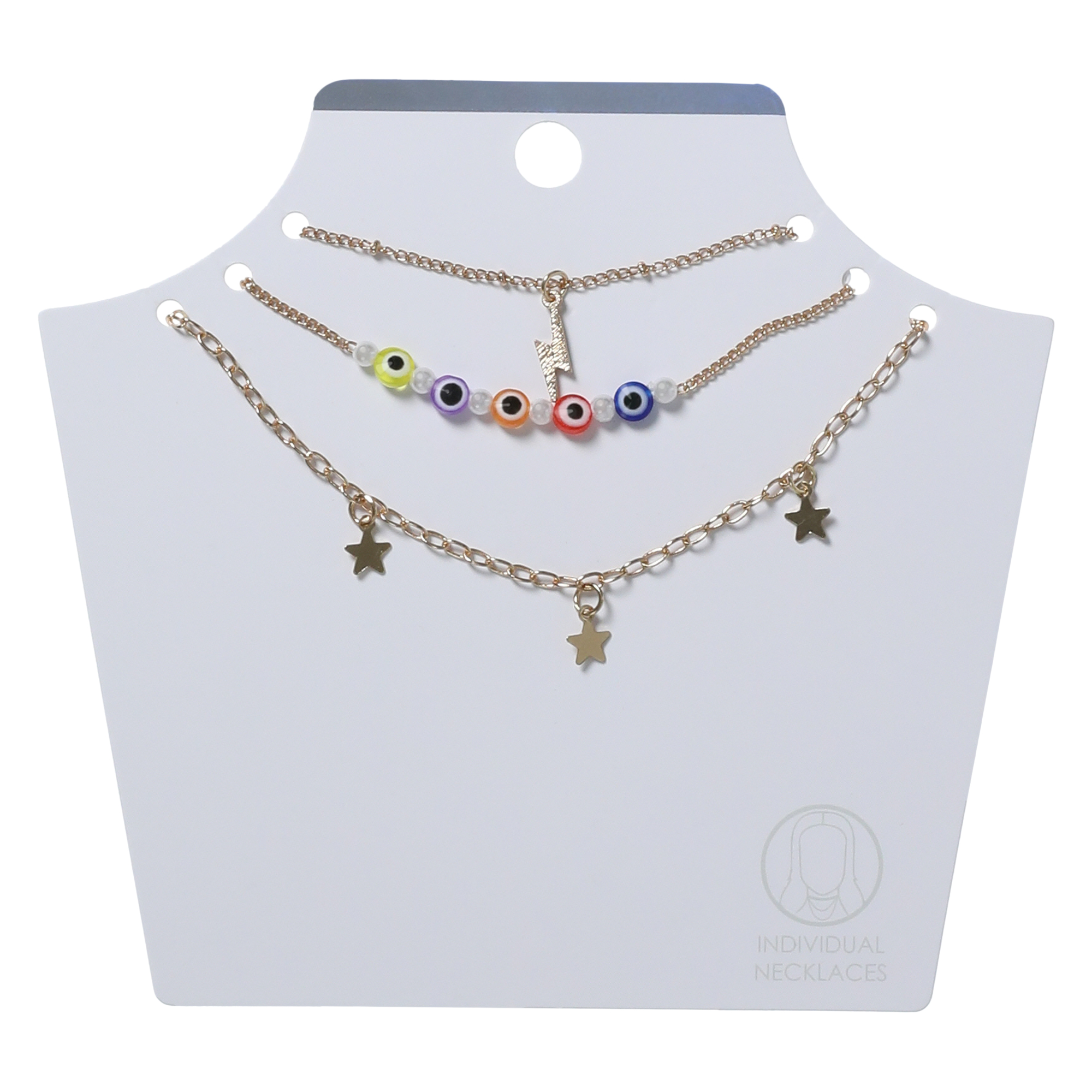 Gold Lightning Bolt Layered Necklace