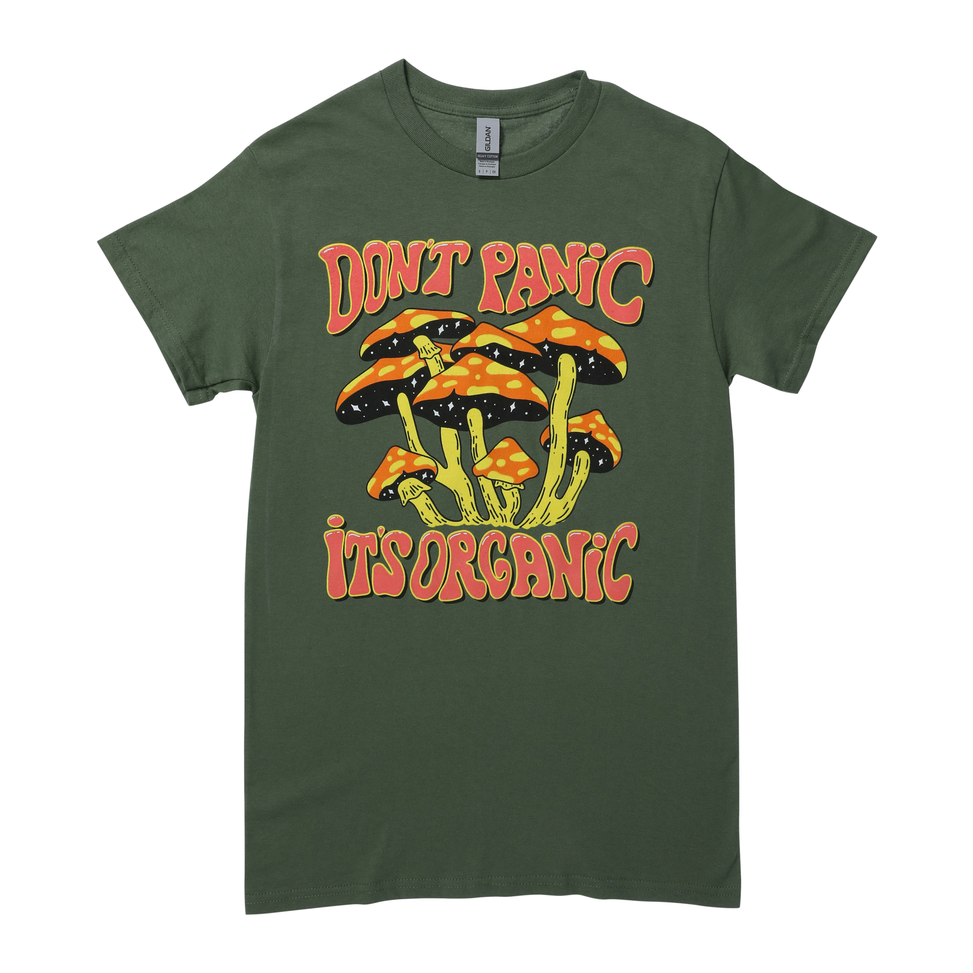 Don't Panic, It's Organic' Mushroom Graphic Tee